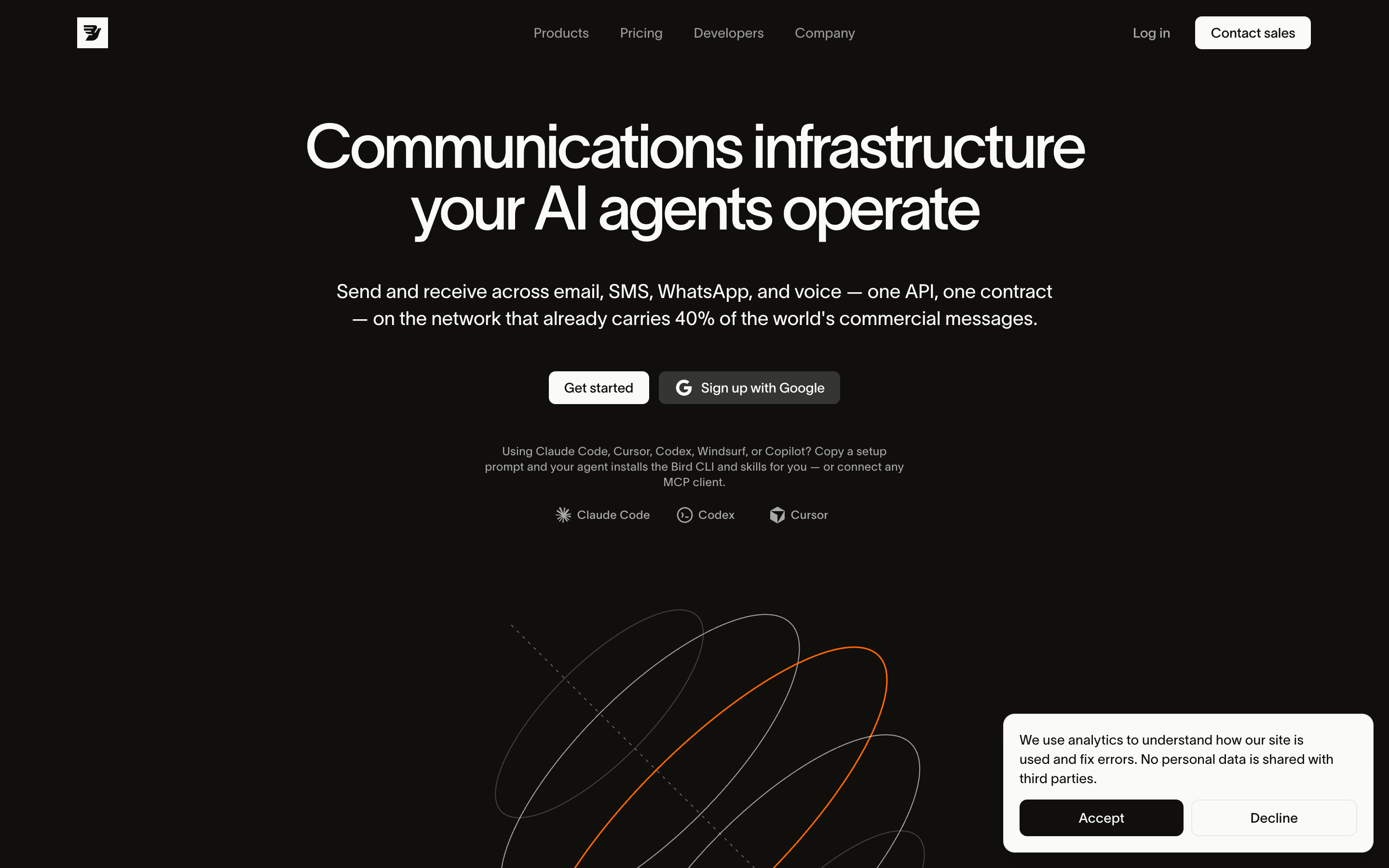 Bird website screenshot