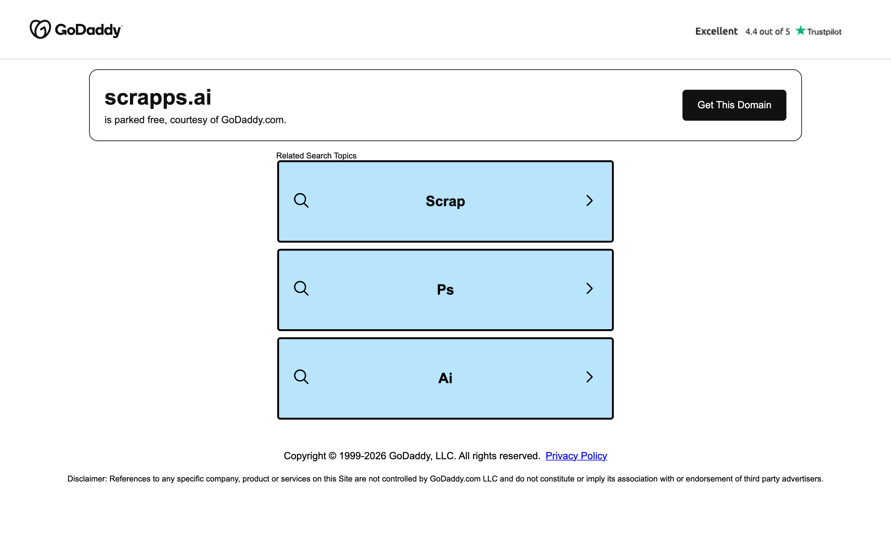 Scrapps website screenshot