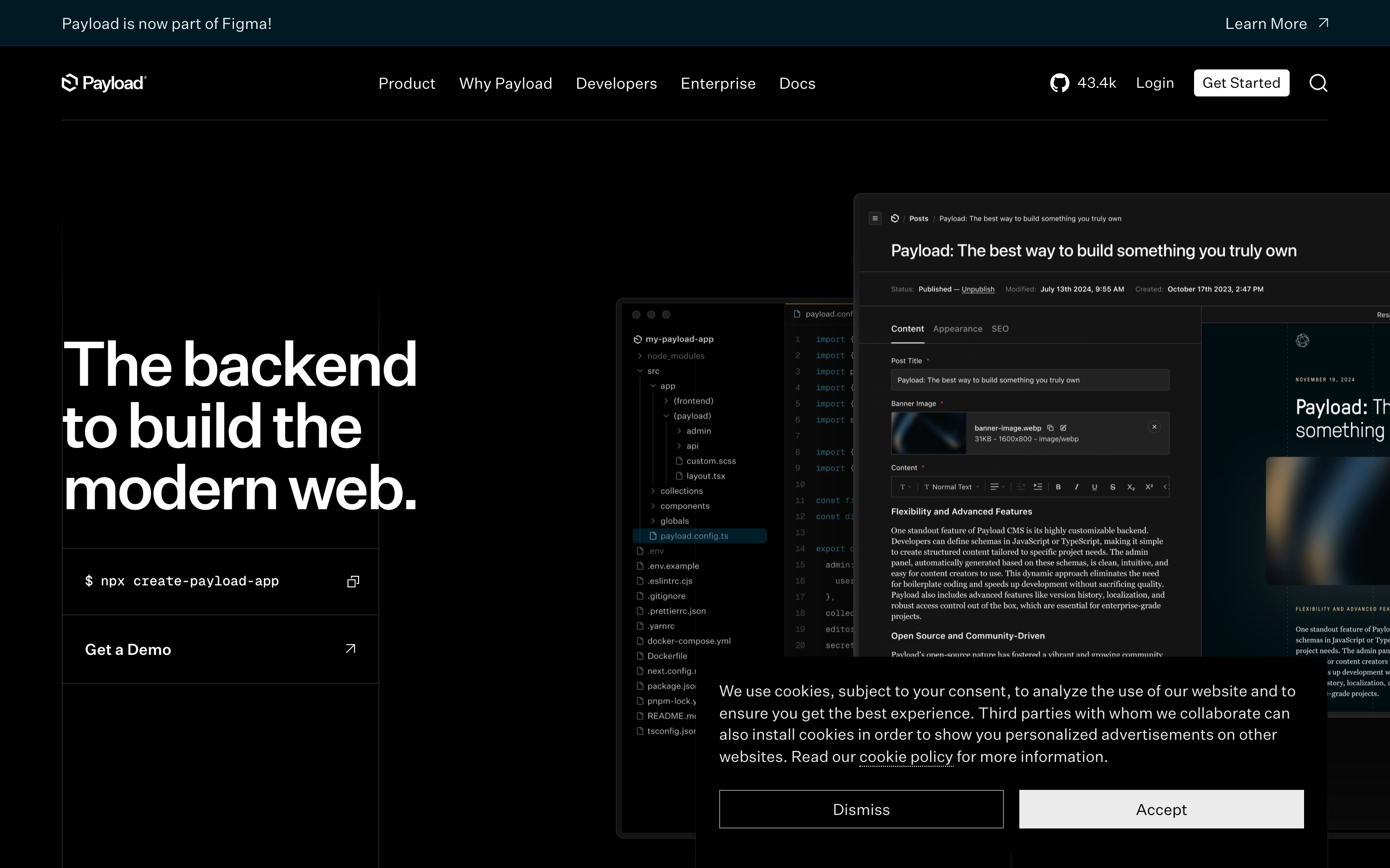 Payload CMS website screenshot