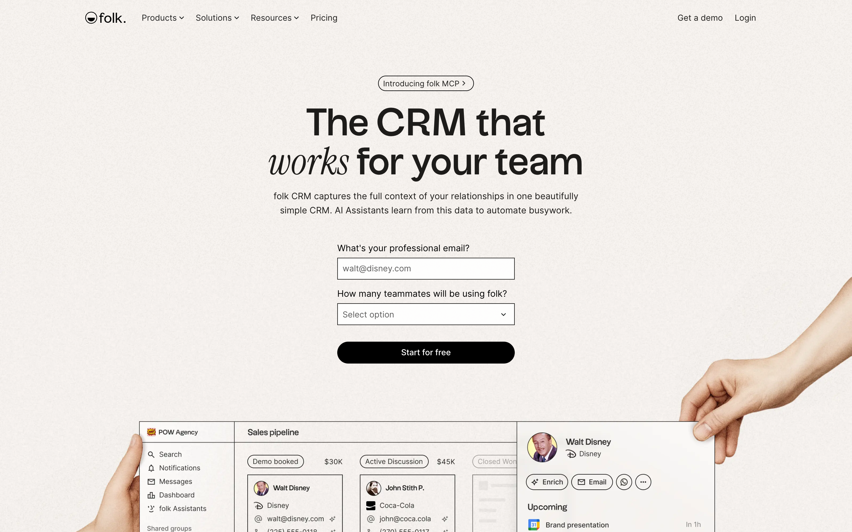 Folk website screenshot