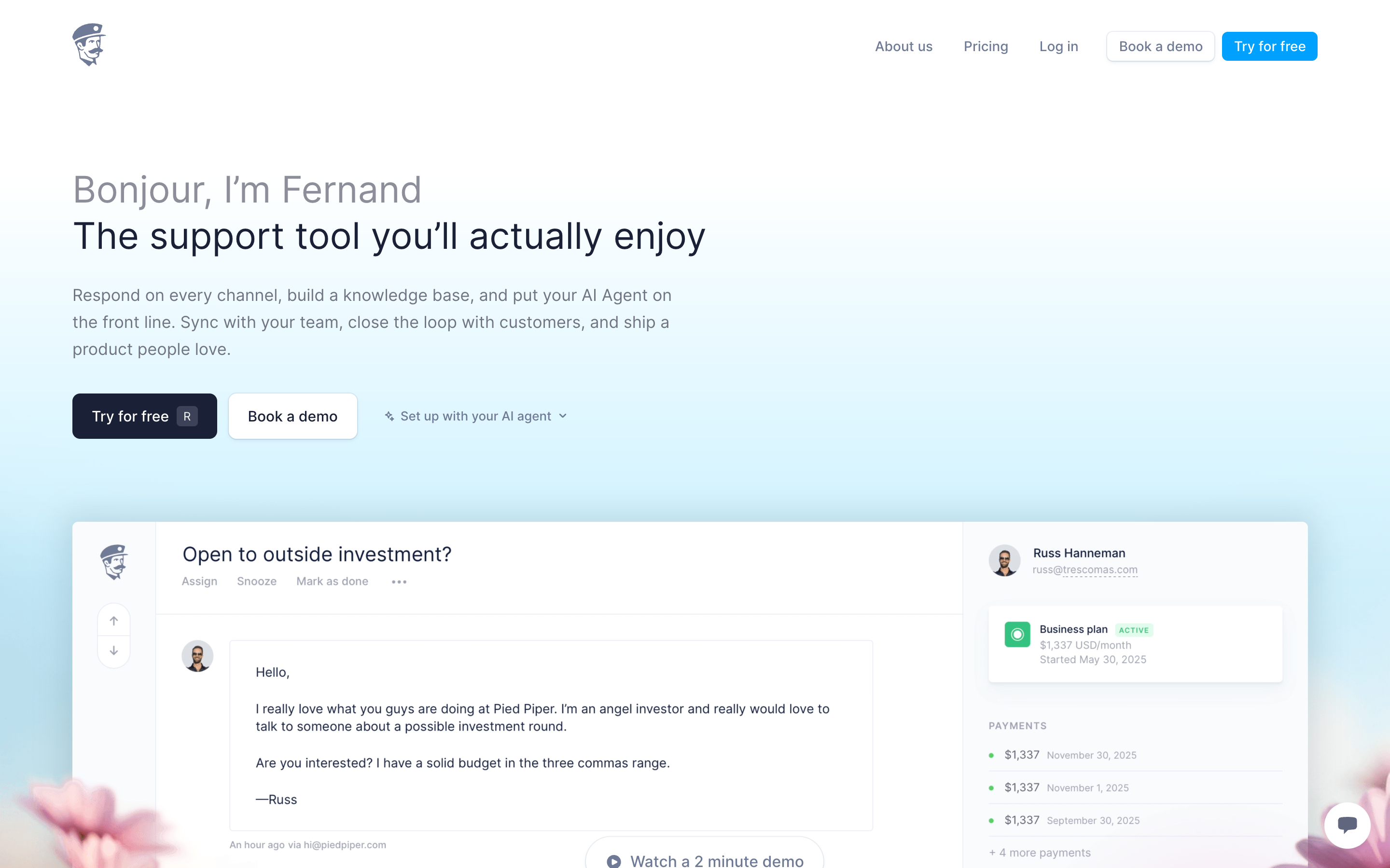 Fernand website screenshot
