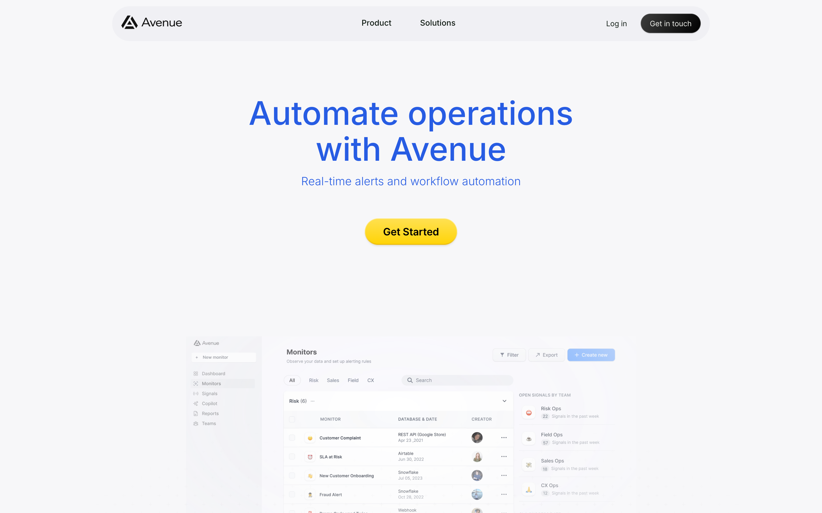 Avenue website screenshot