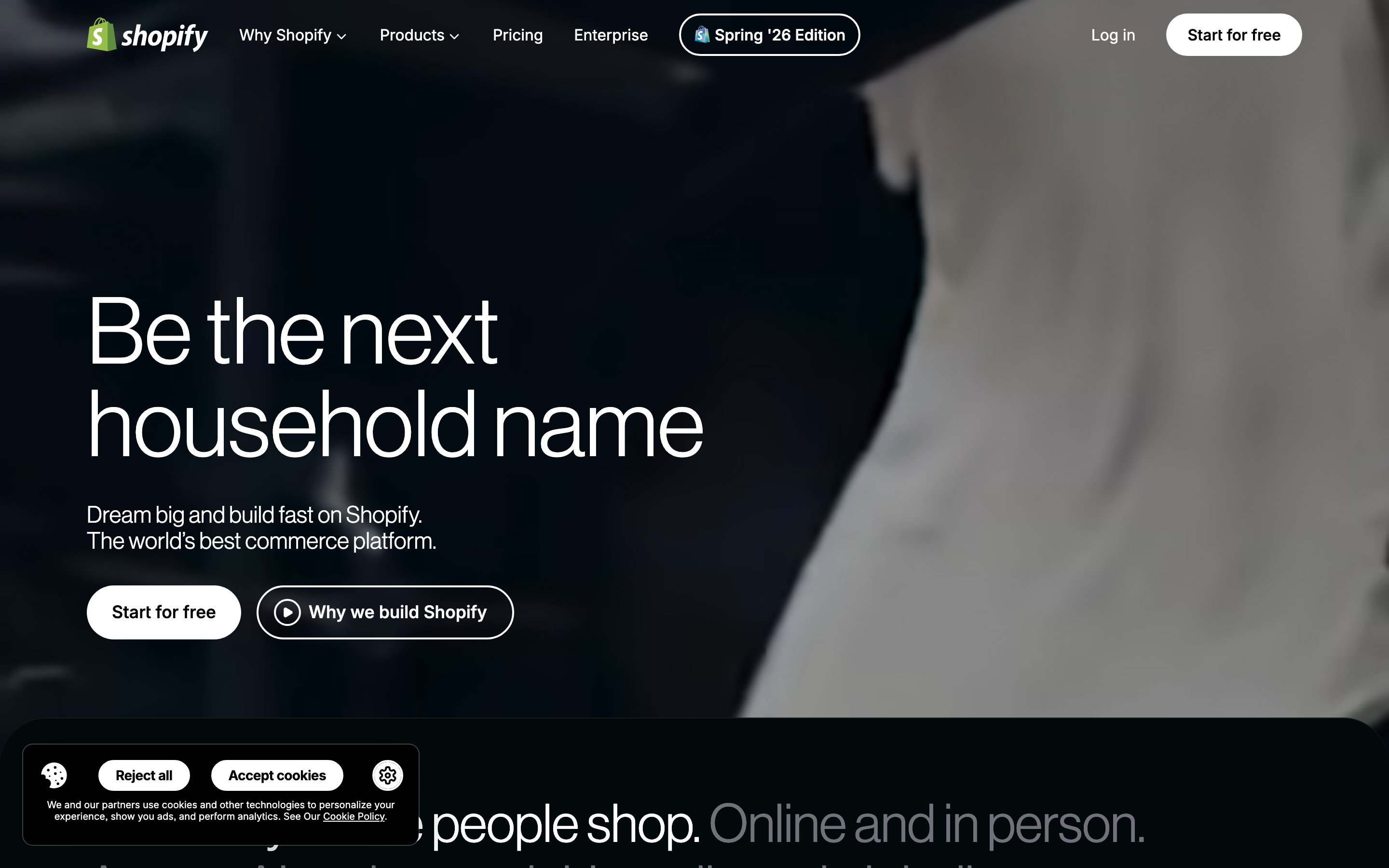 Shopify website screenshot