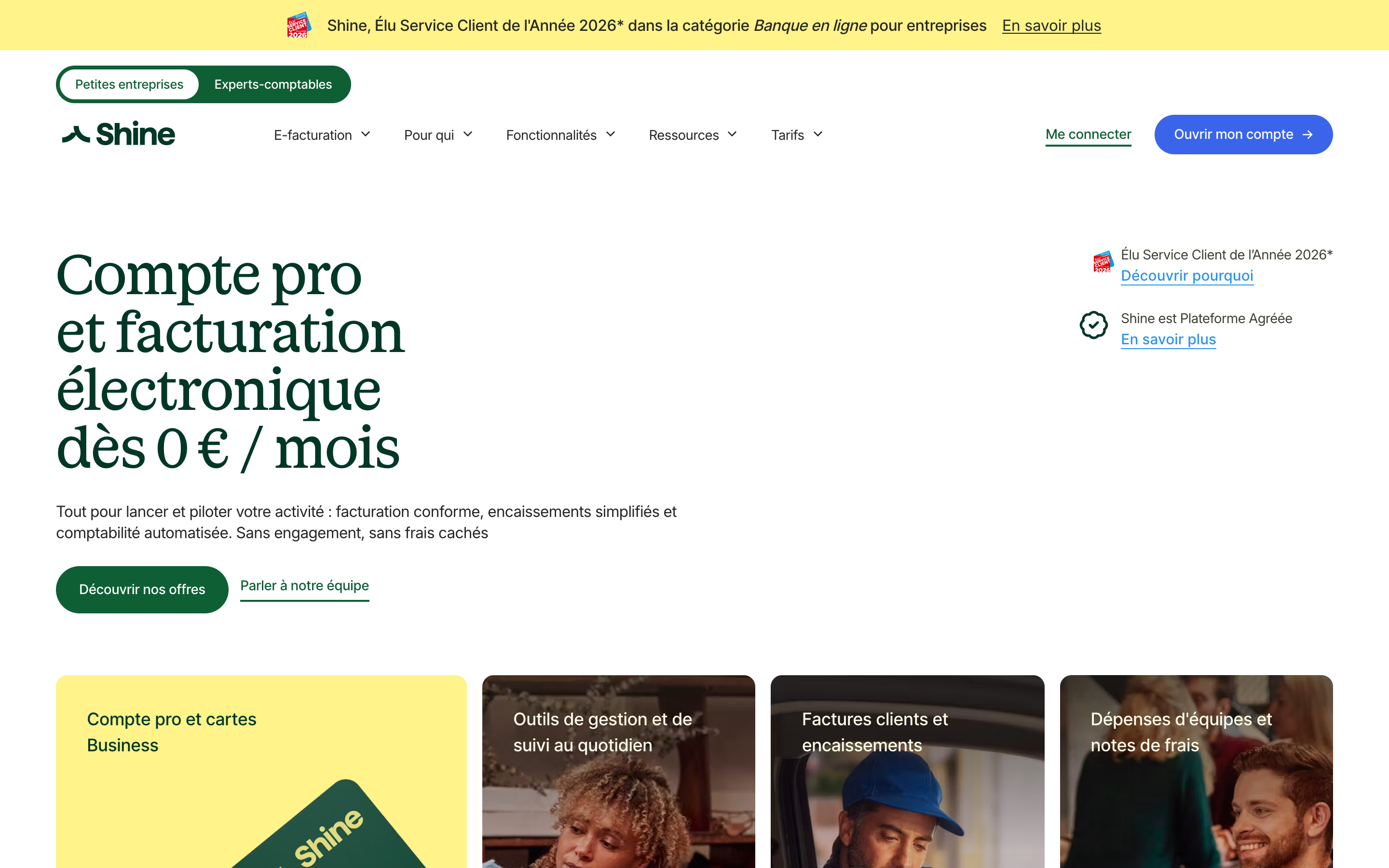 Shine website screenshot