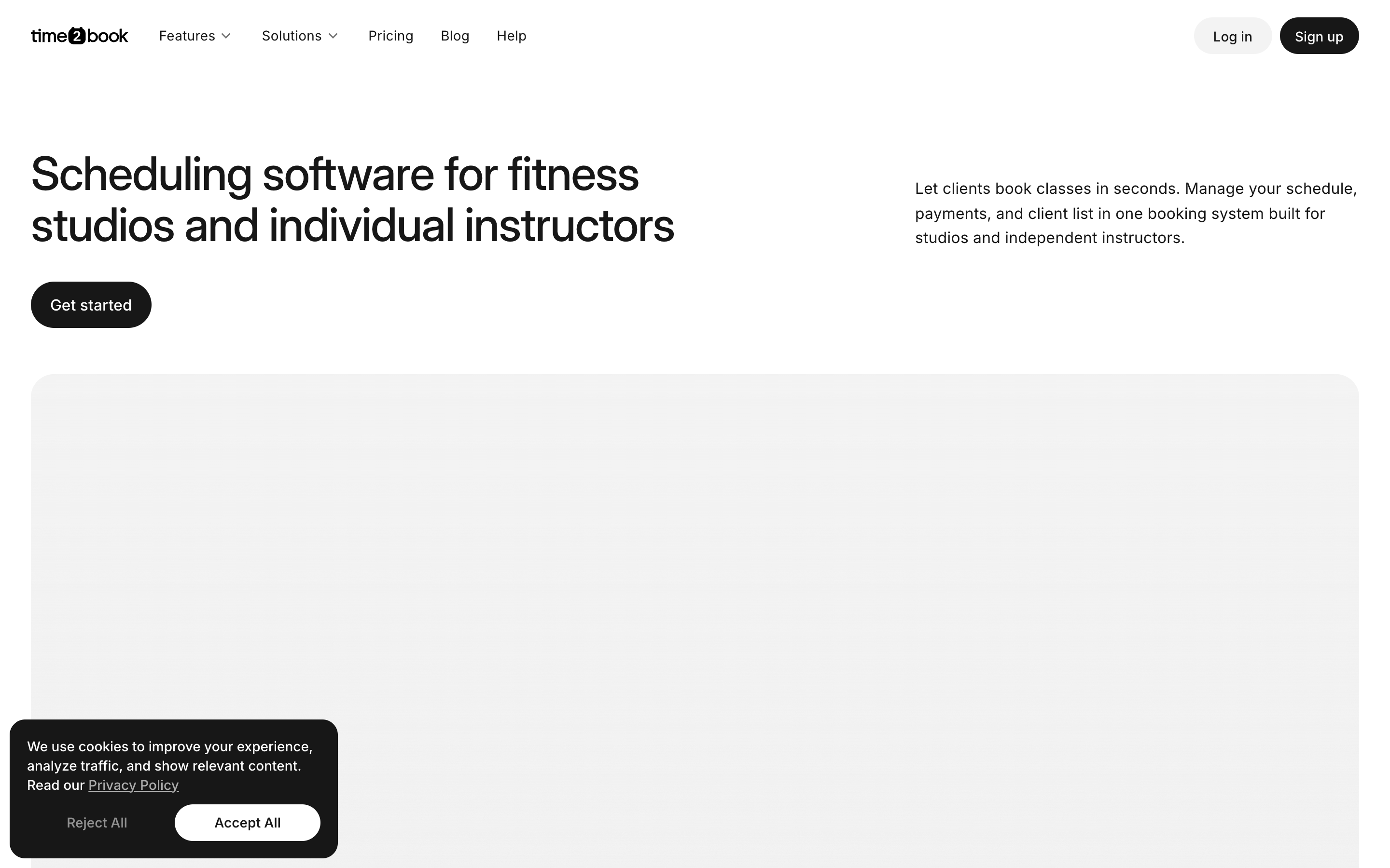 Time2book website screenshot
