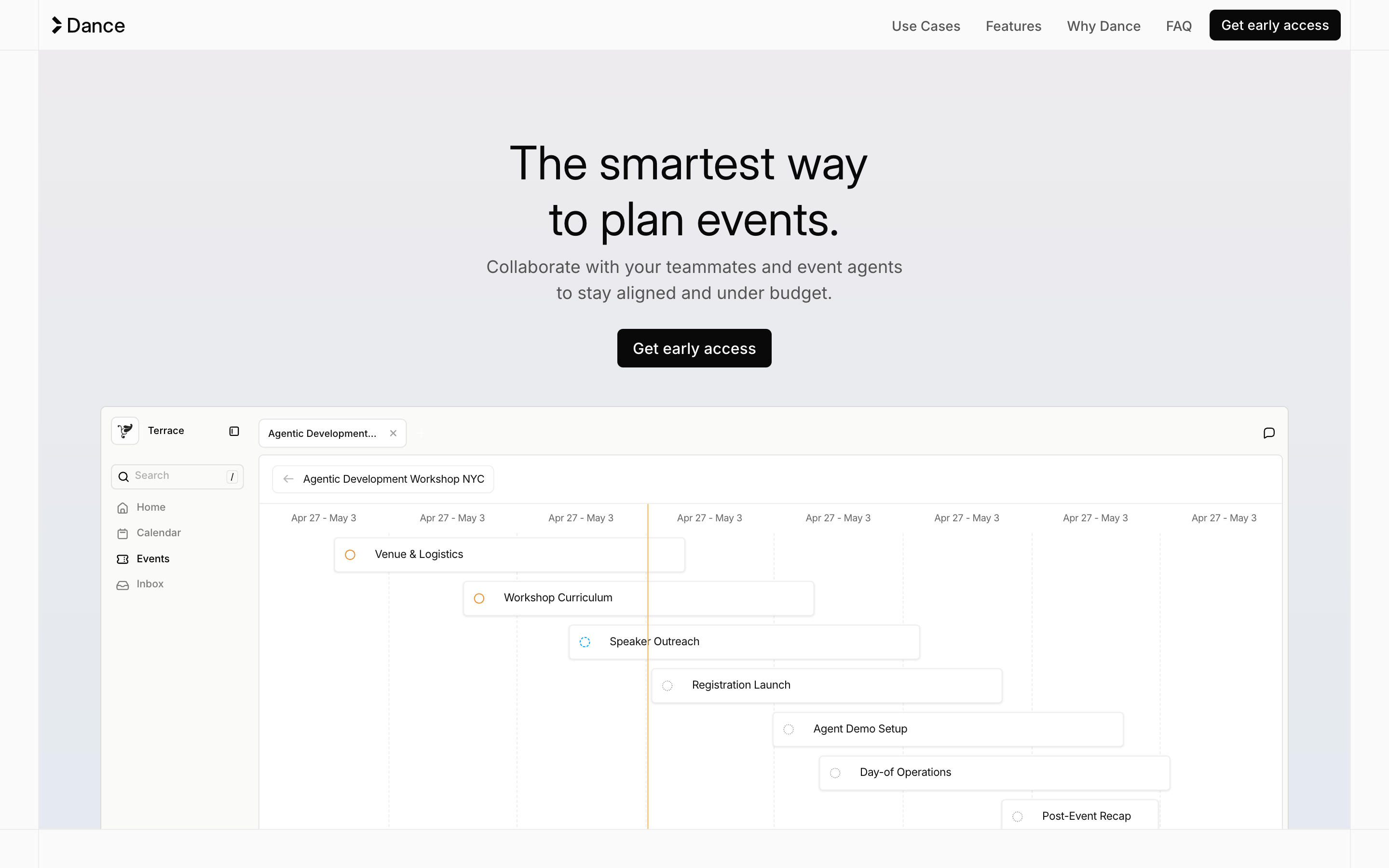 Dance website screenshot