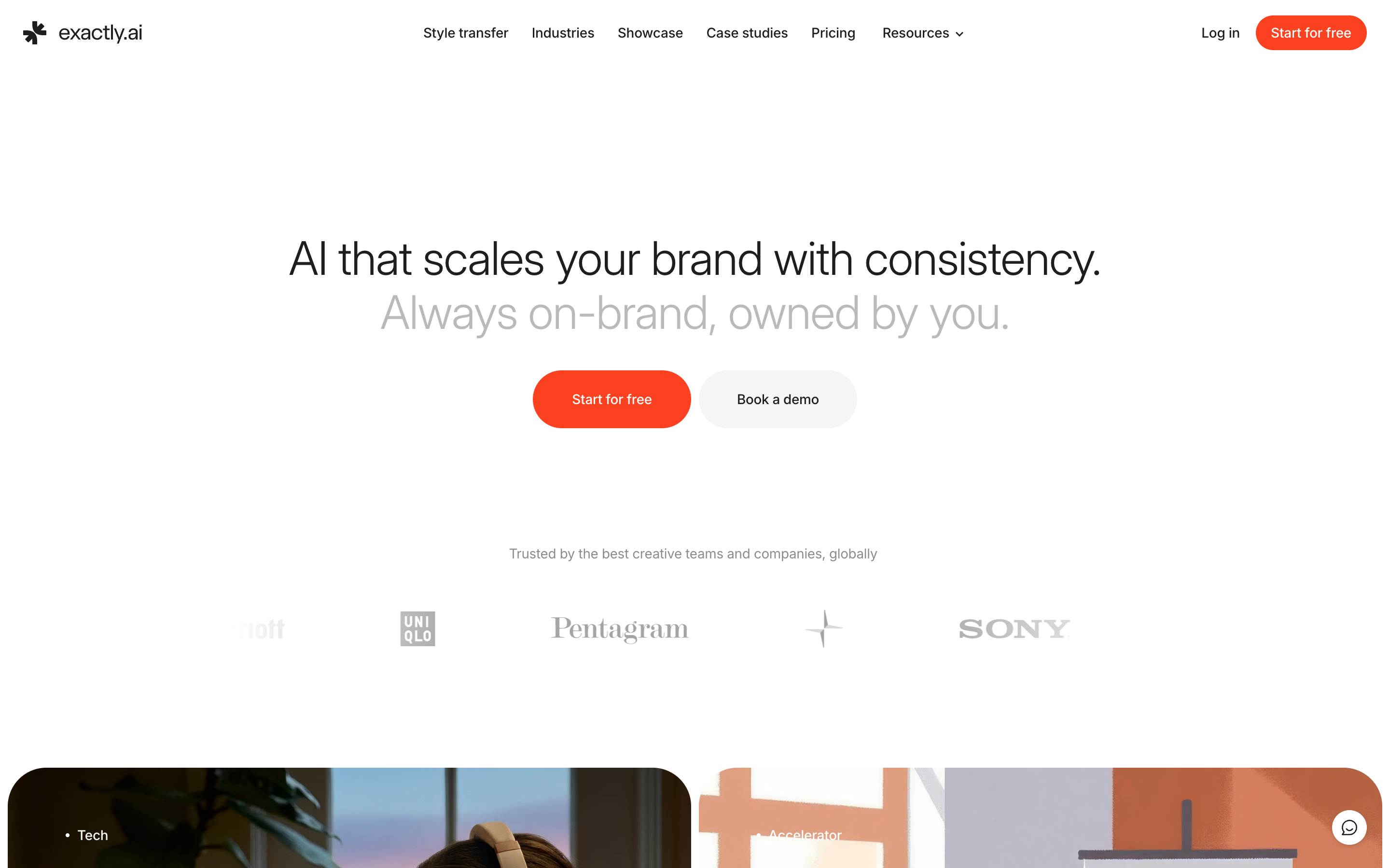 Exactly AI website screenshot