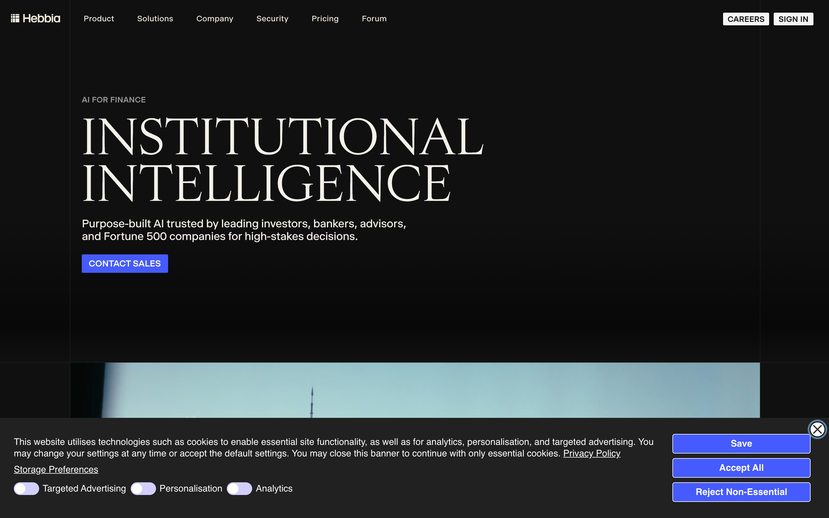 Hebbia website screenshot