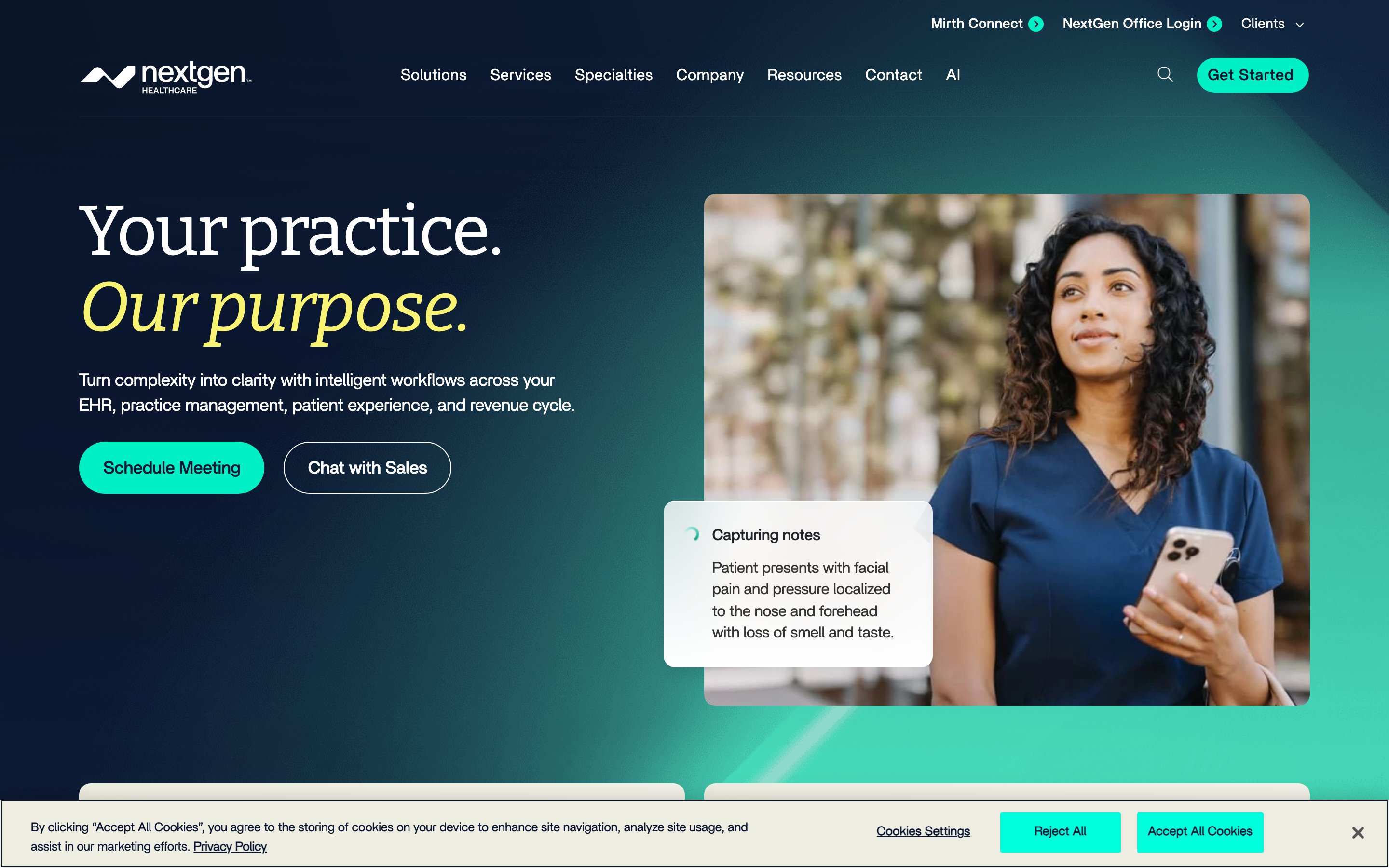 NextGen Healthcare website screenshot