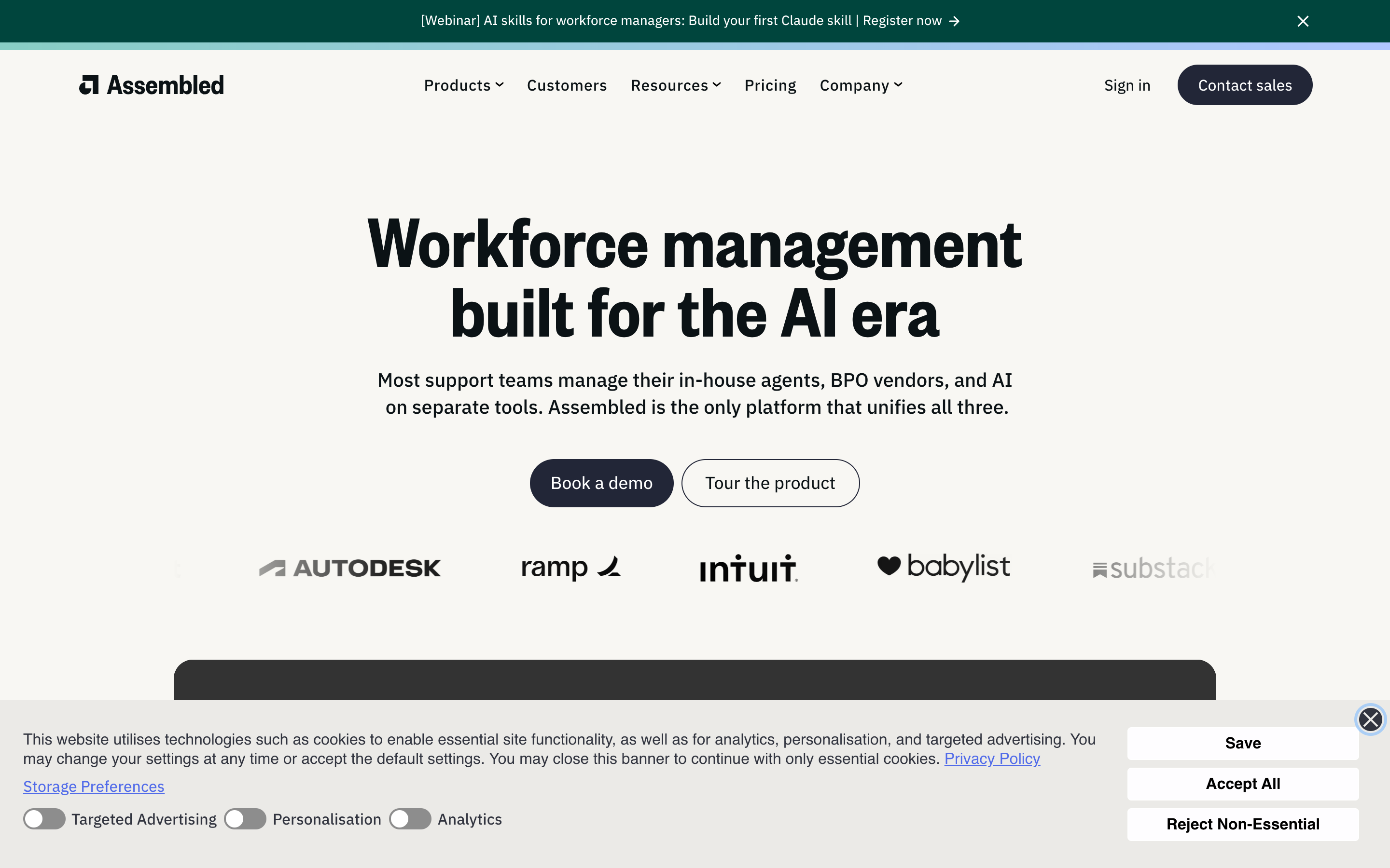 Assembled website screenshot