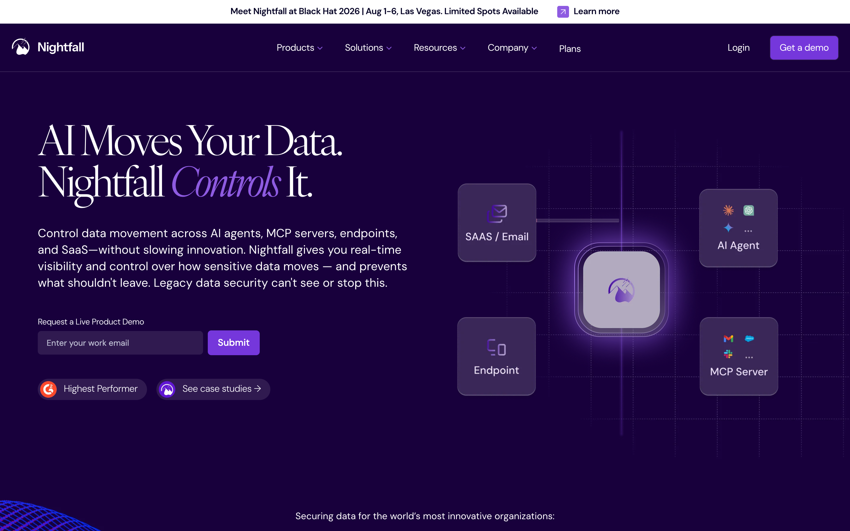 Nightfall website screenshot