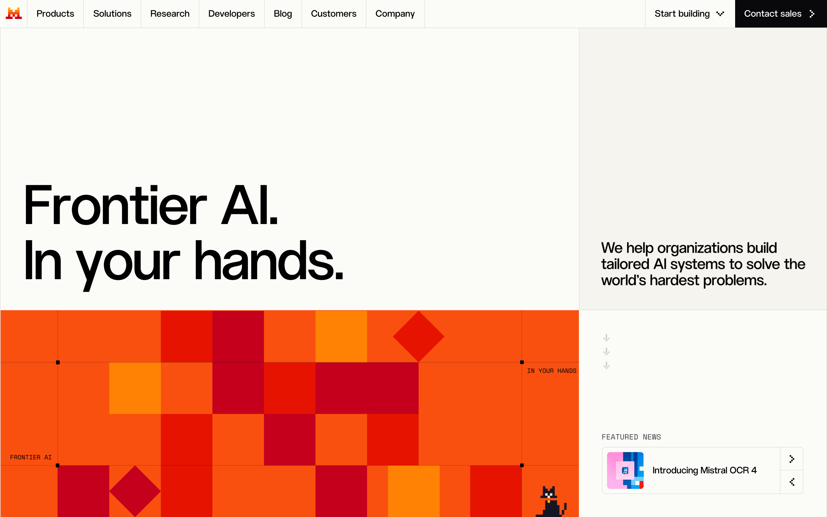 Mistral website screenshot