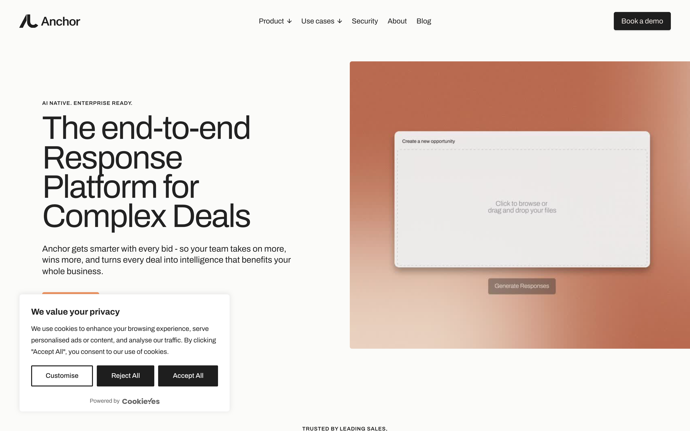 Anchor AI website screenshot