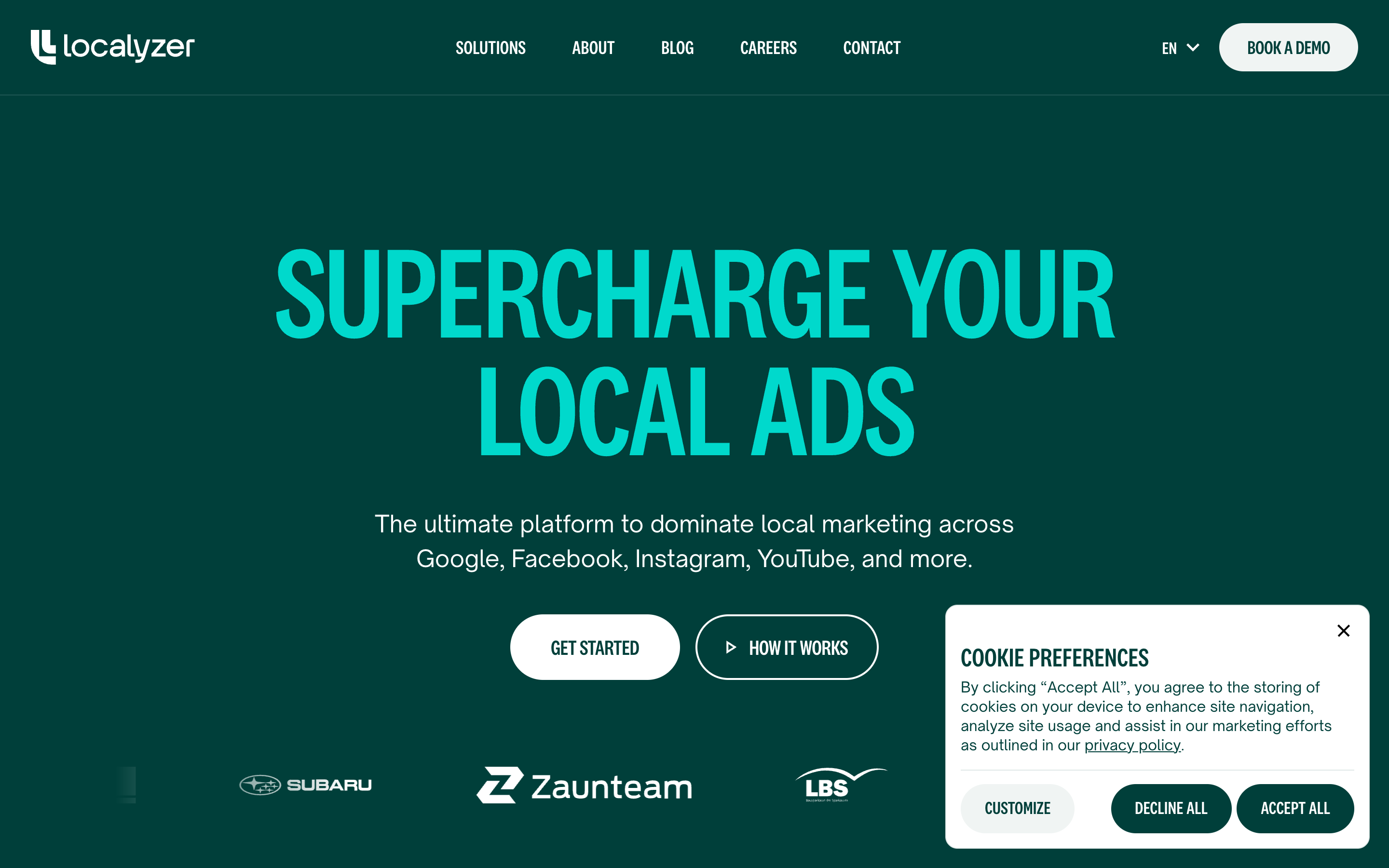 Localyzer website screenshot