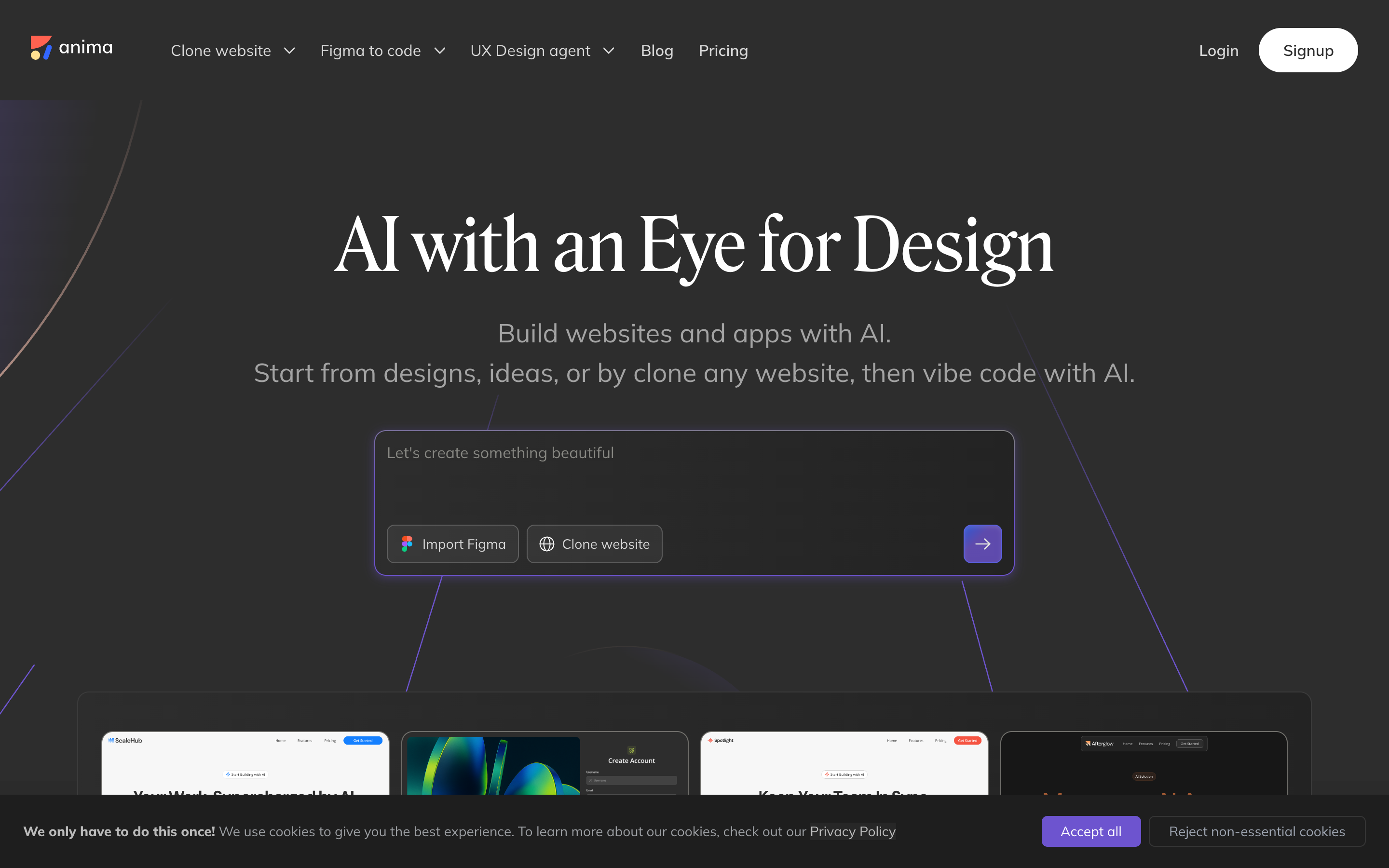 Animaapp website screenshot