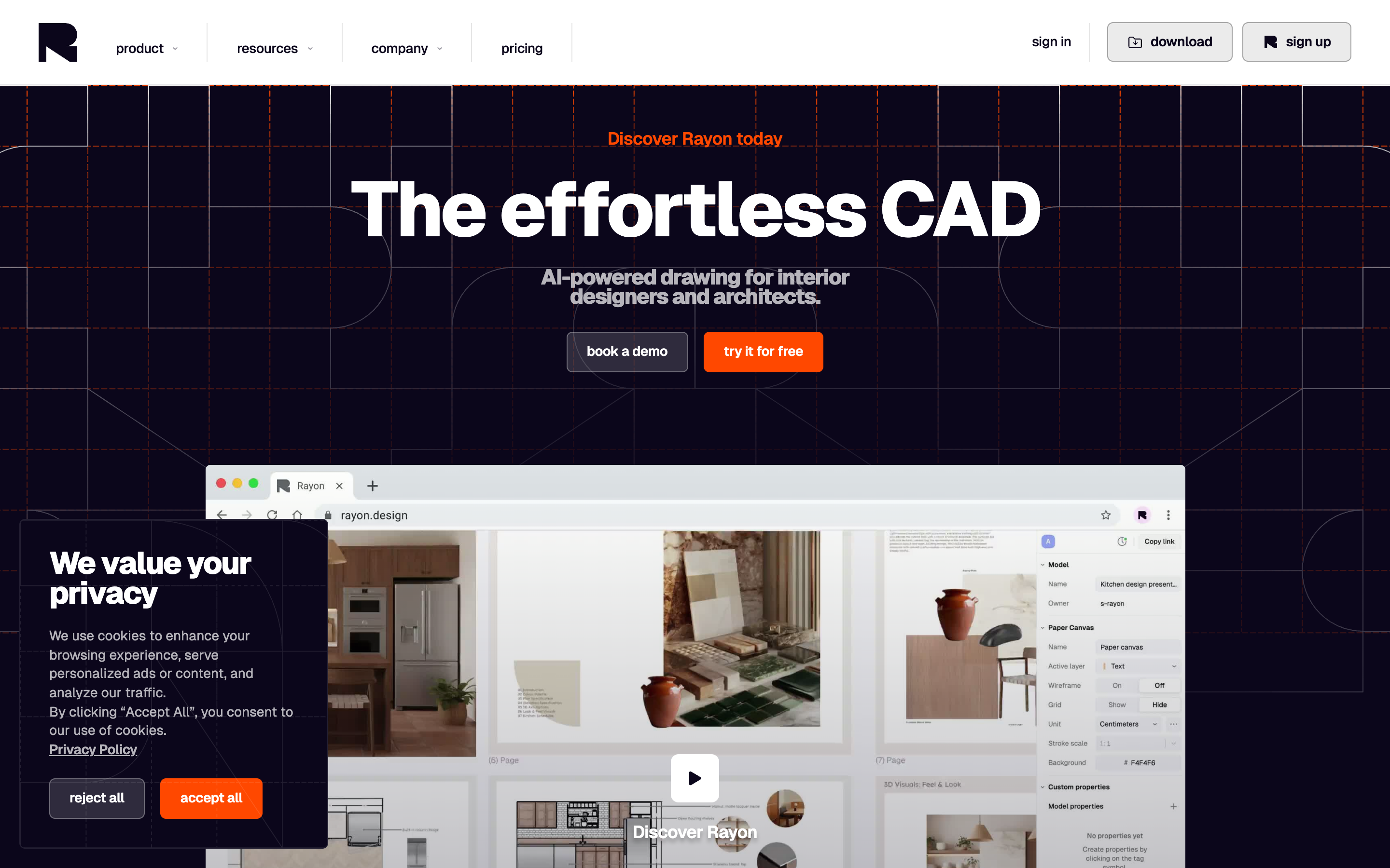 Rayon website screenshot