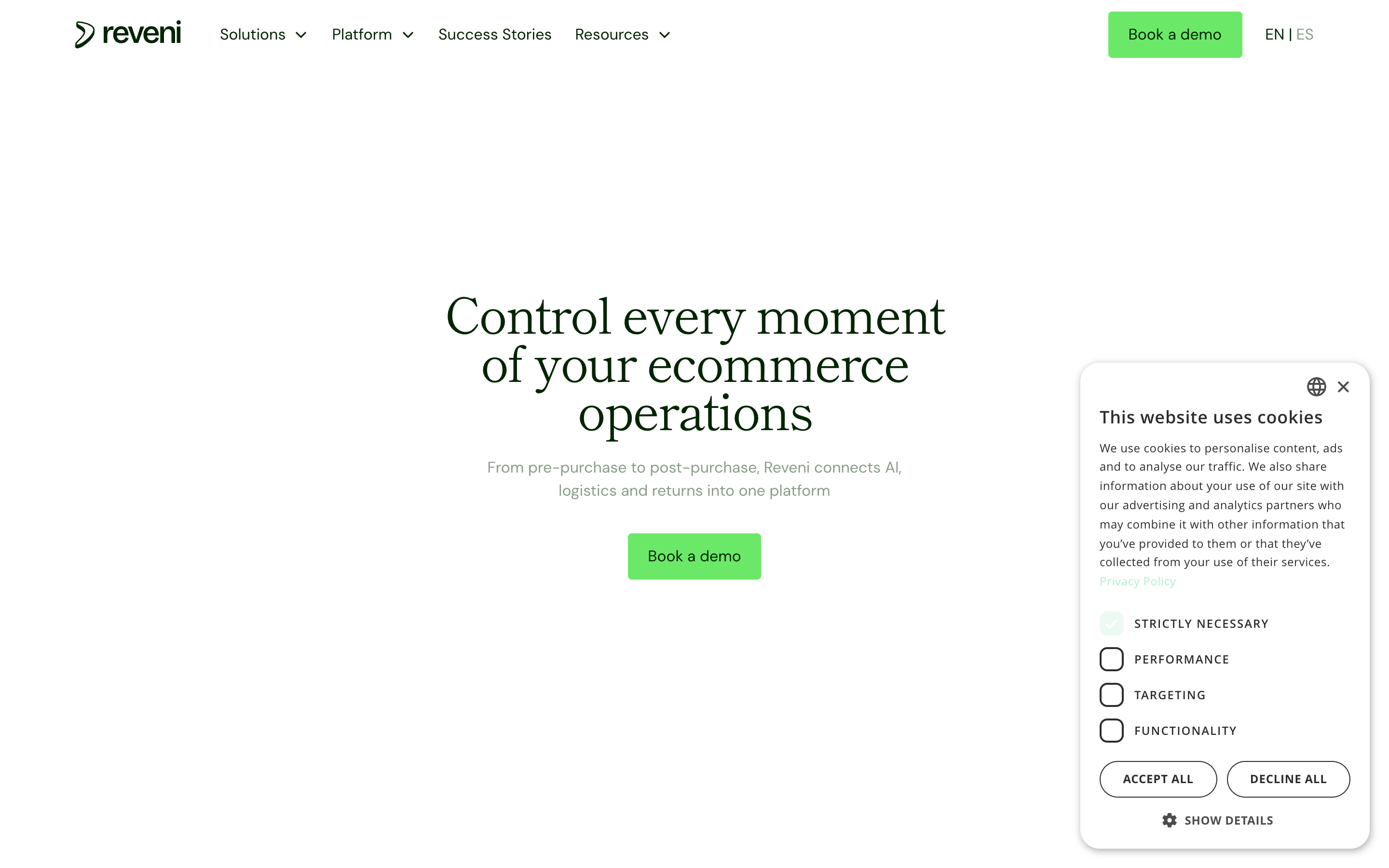 Reveni website screenshot