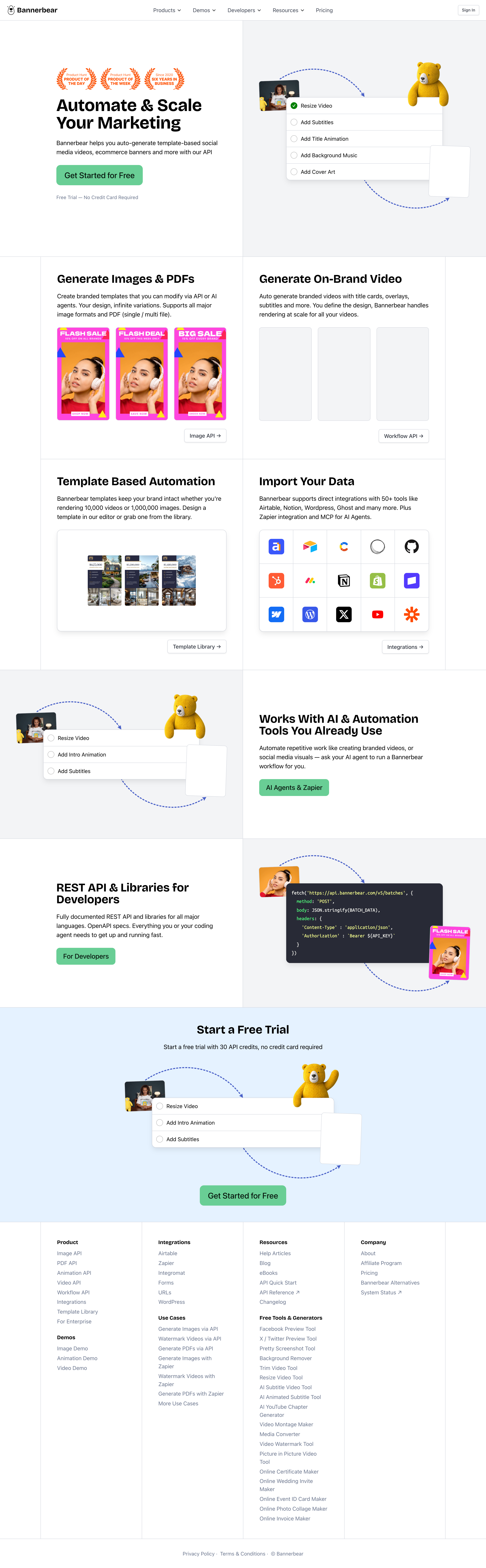 Bannerbear desktop screenshot