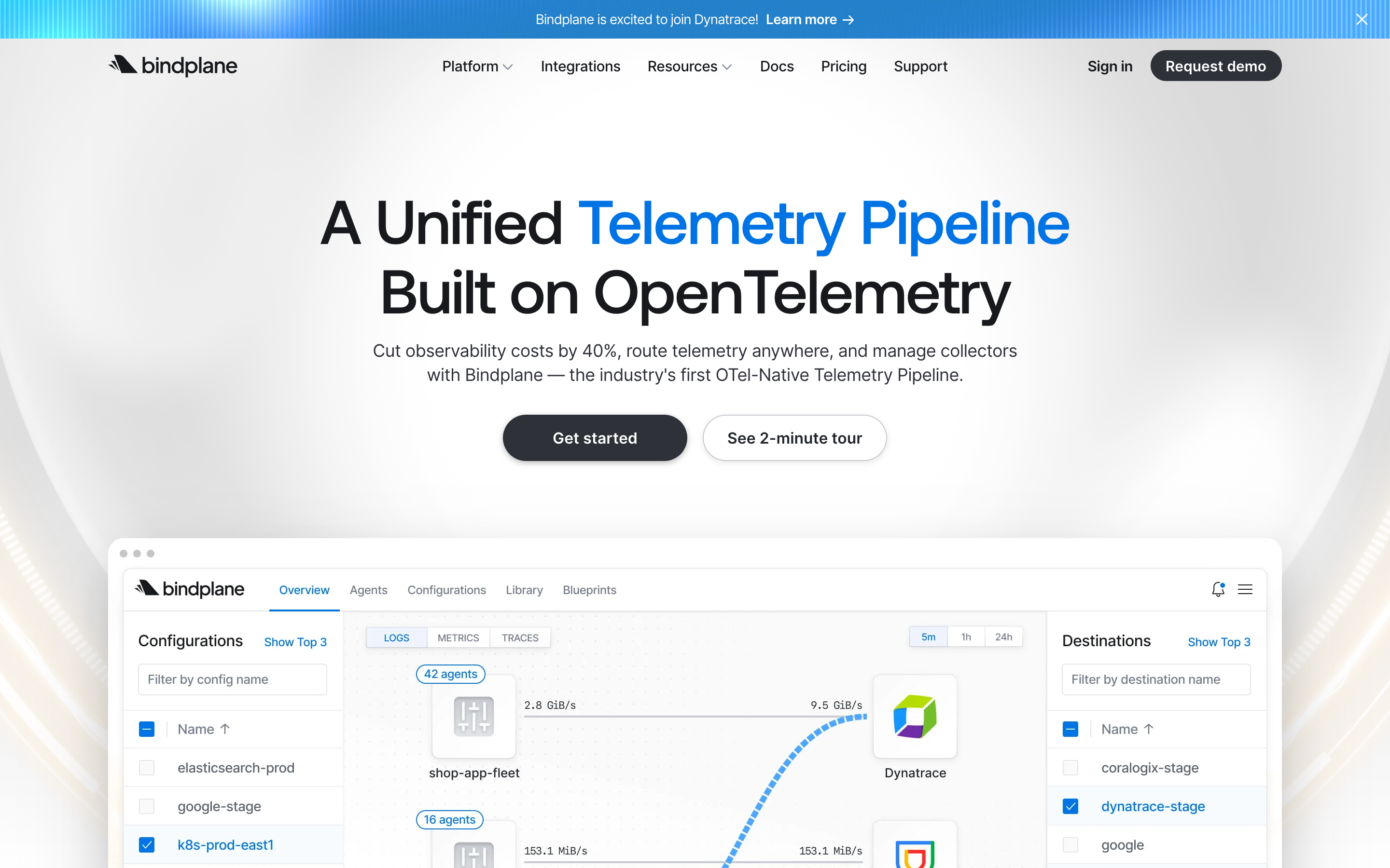 Bindplane website screenshot