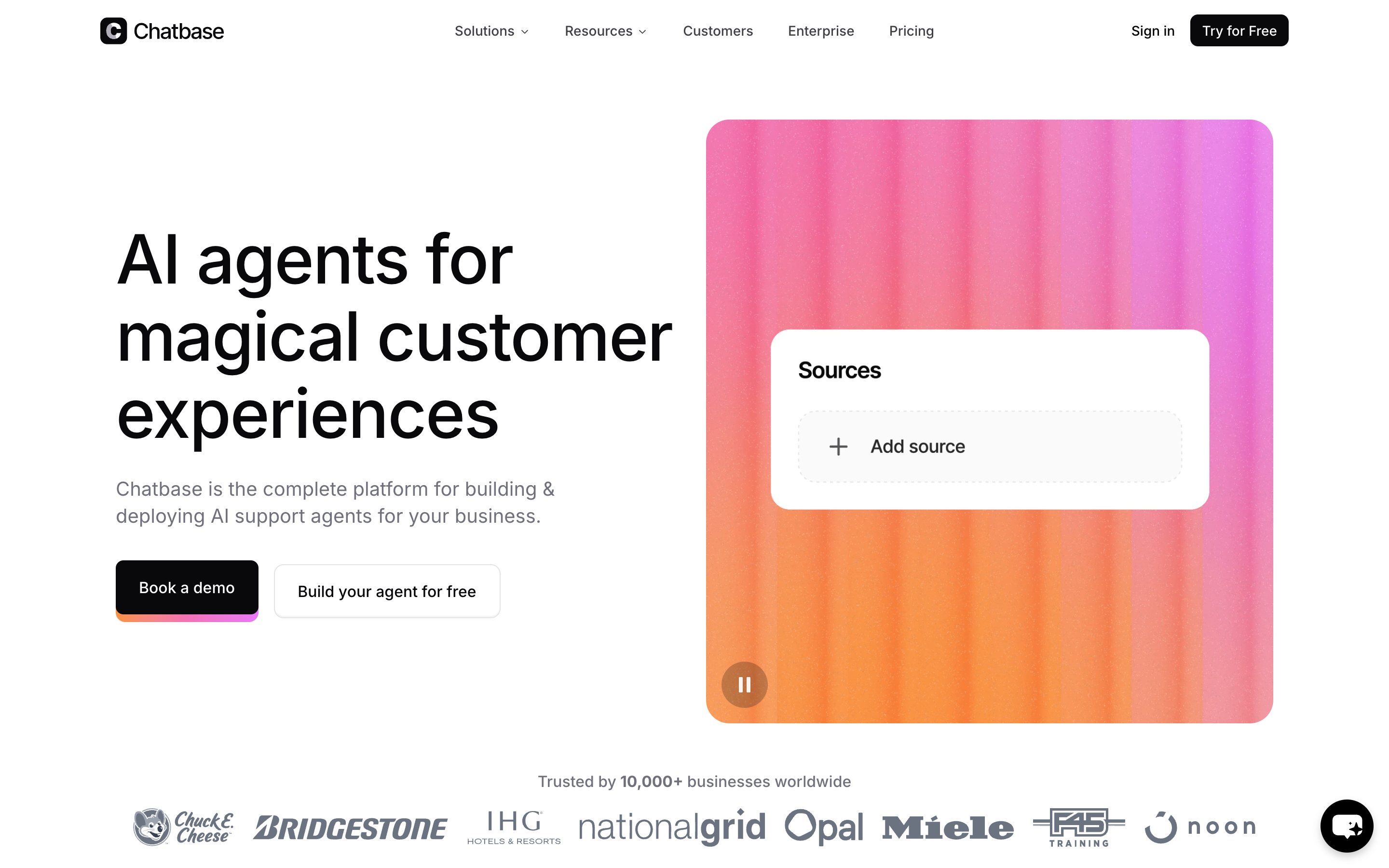 Chatbase website screenshot