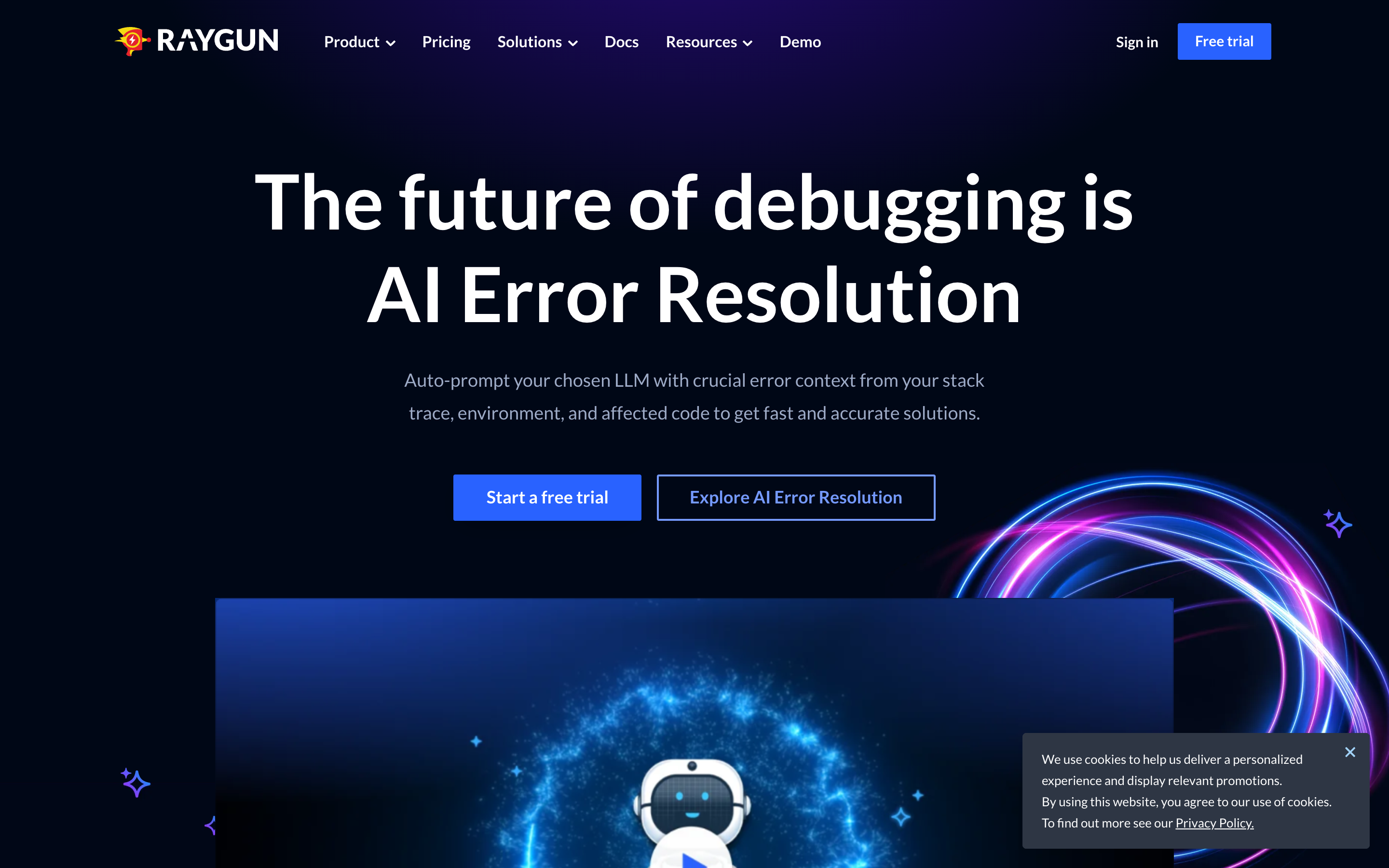 Raygun website screenshot