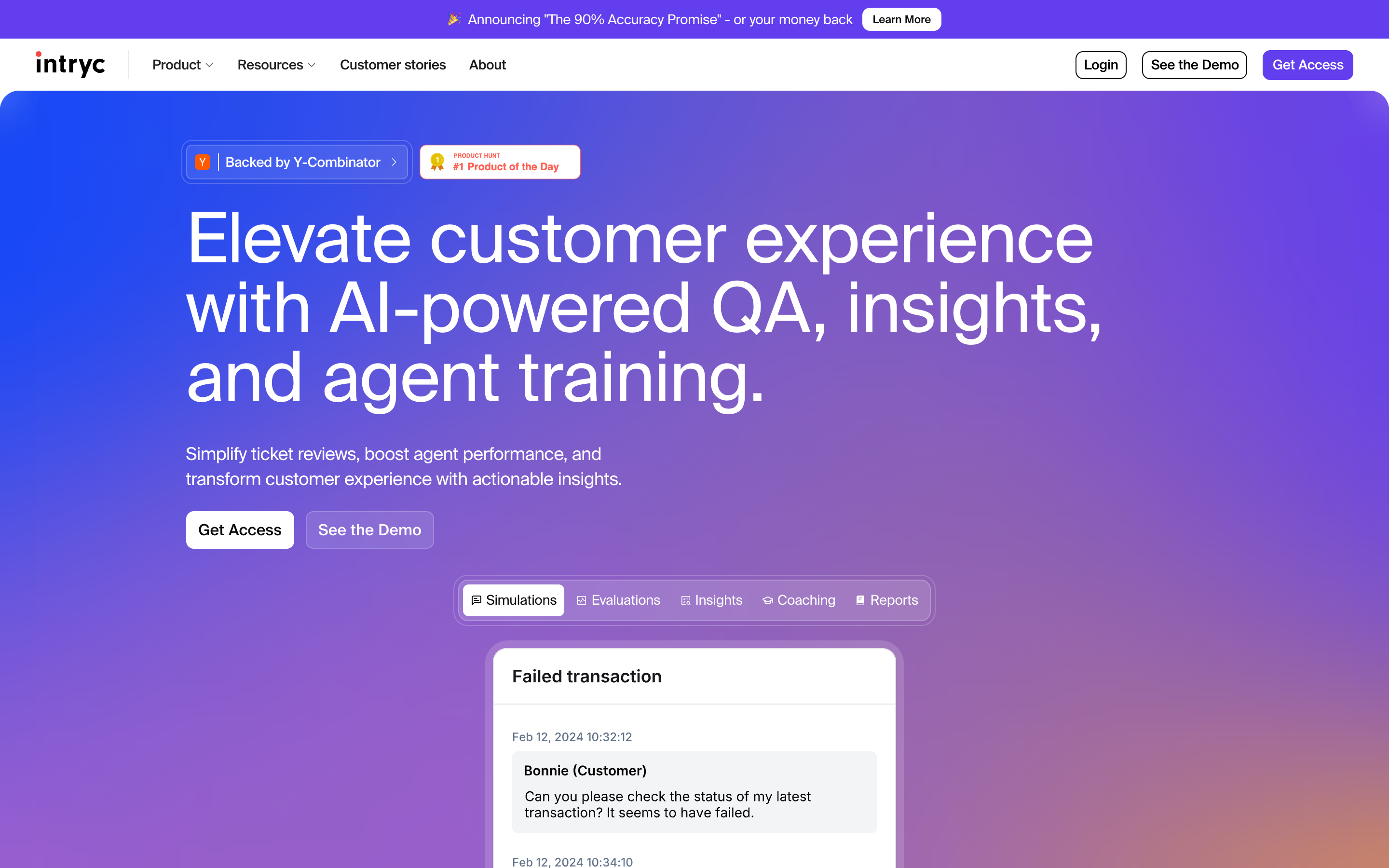 Intryc website screenshot
