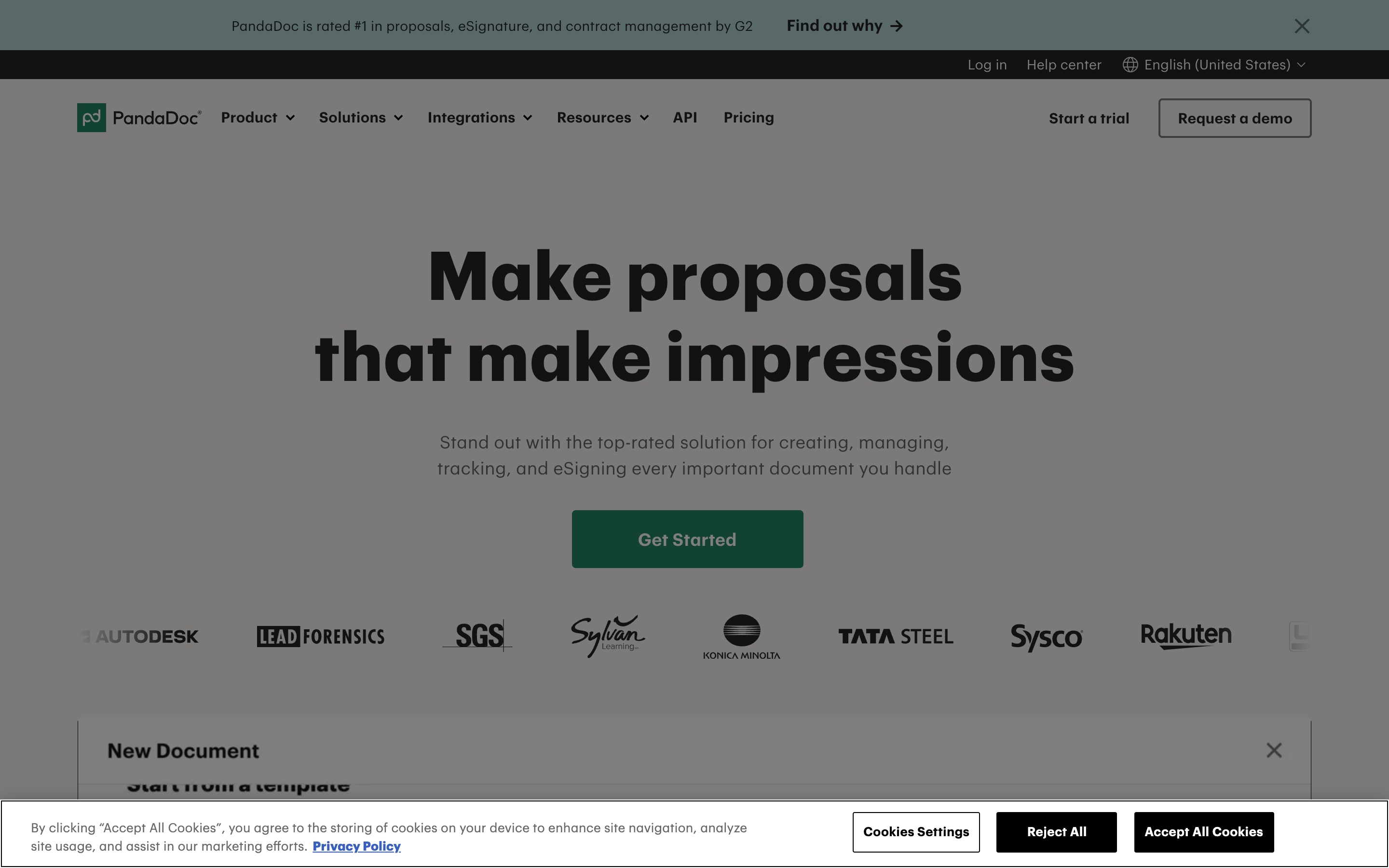 Pandadoc website screenshot