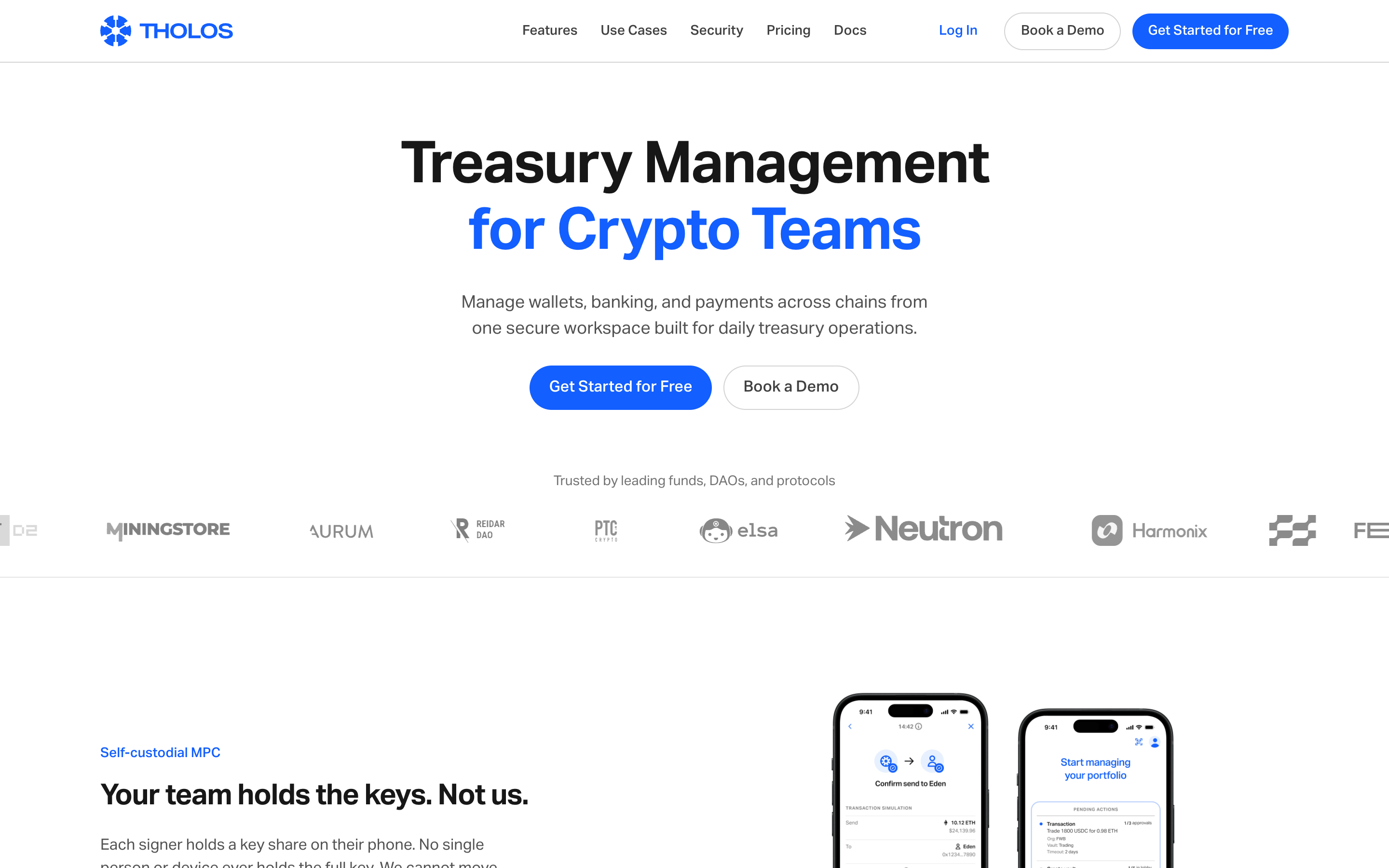 Tholos website screenshot