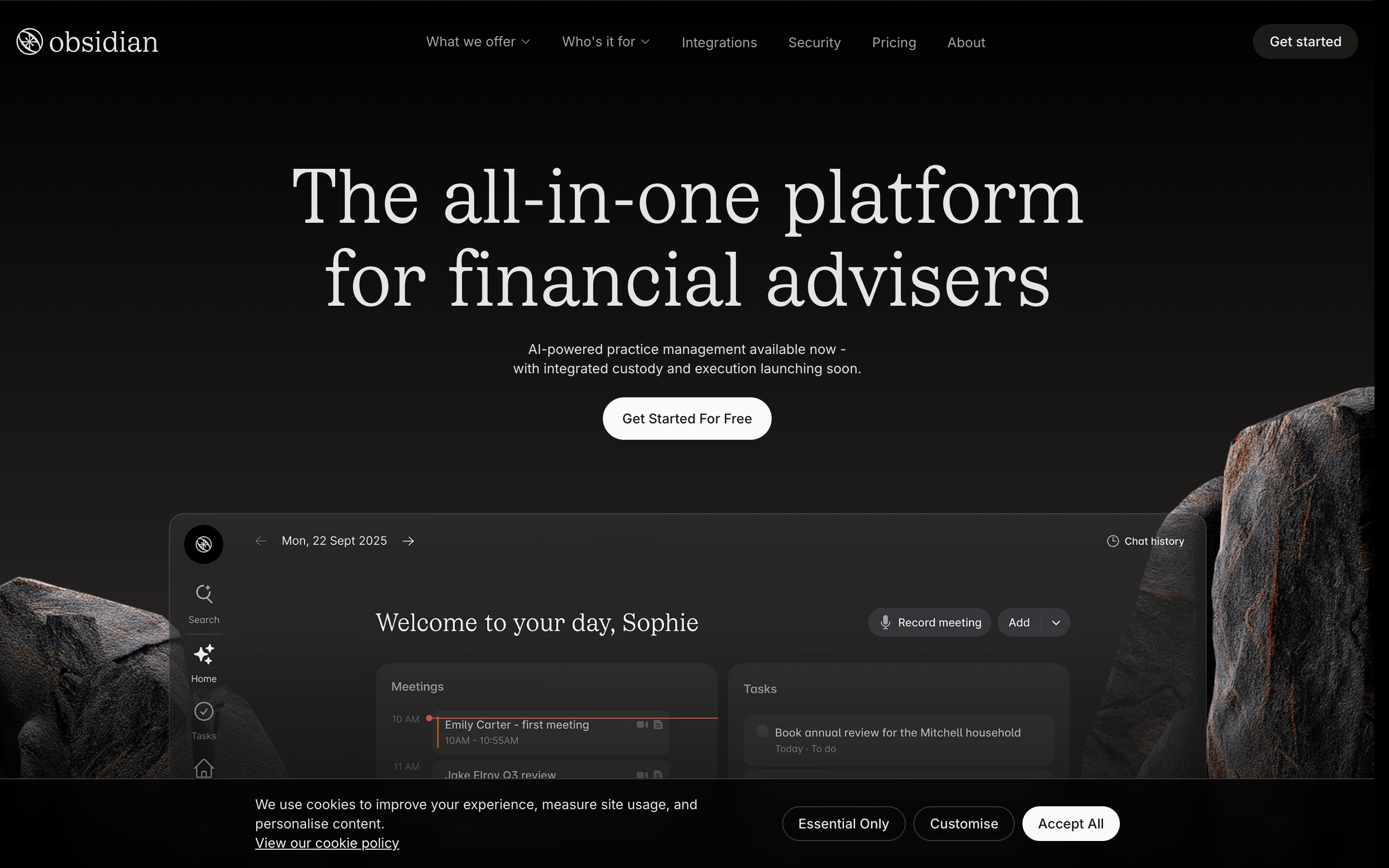 Obsidian OS website screenshot