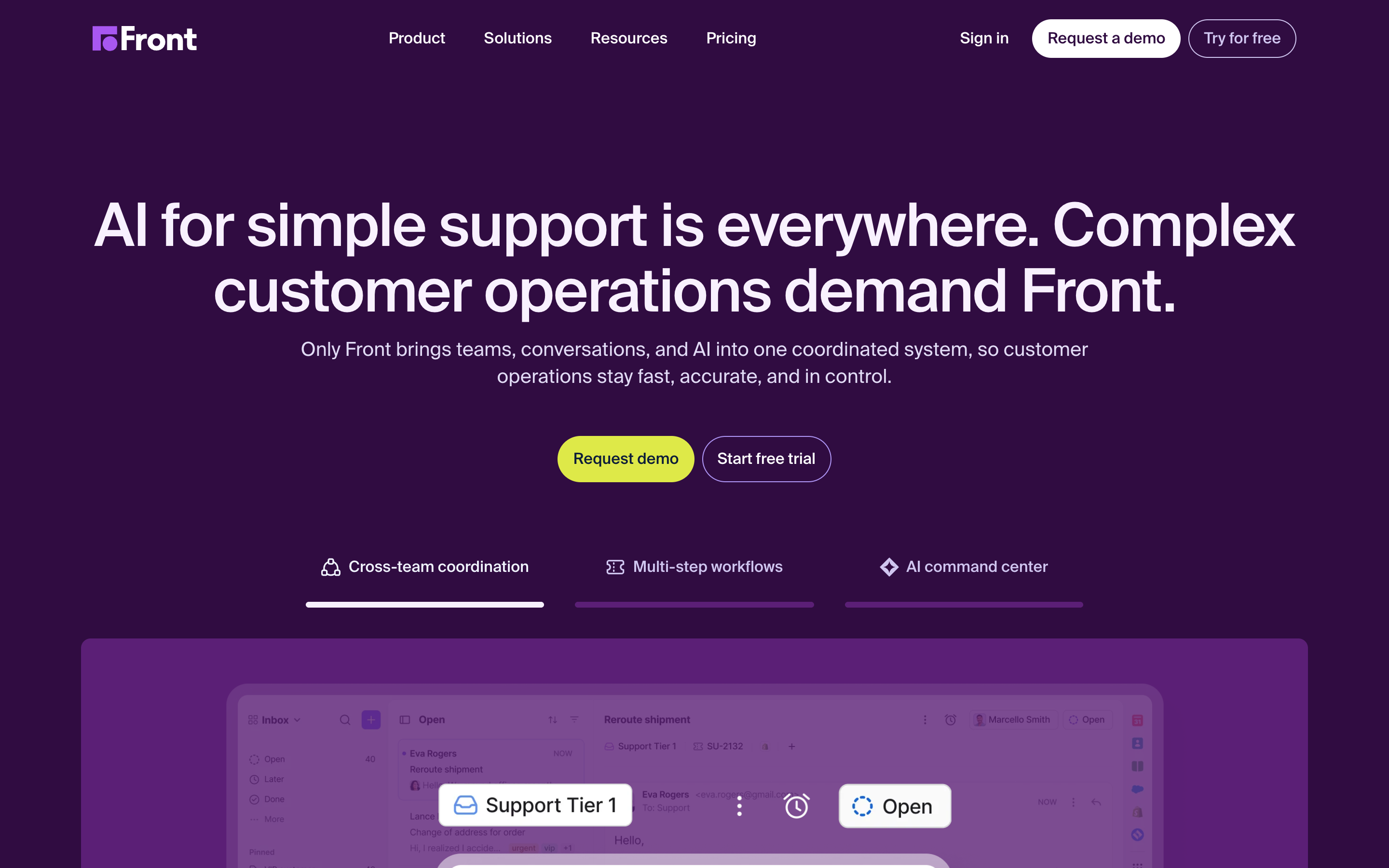 Front website screenshot