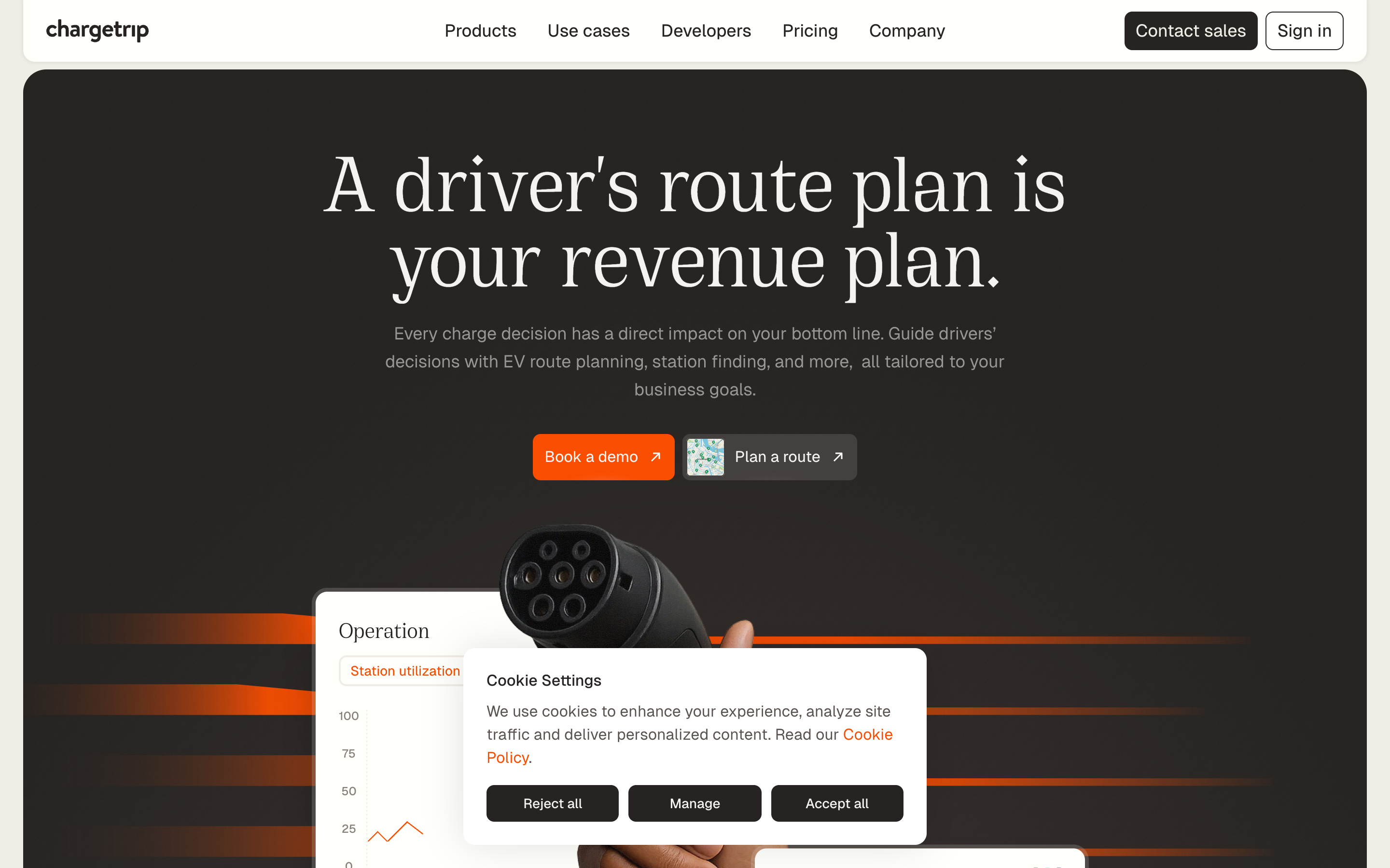 Chargetrip website screenshot