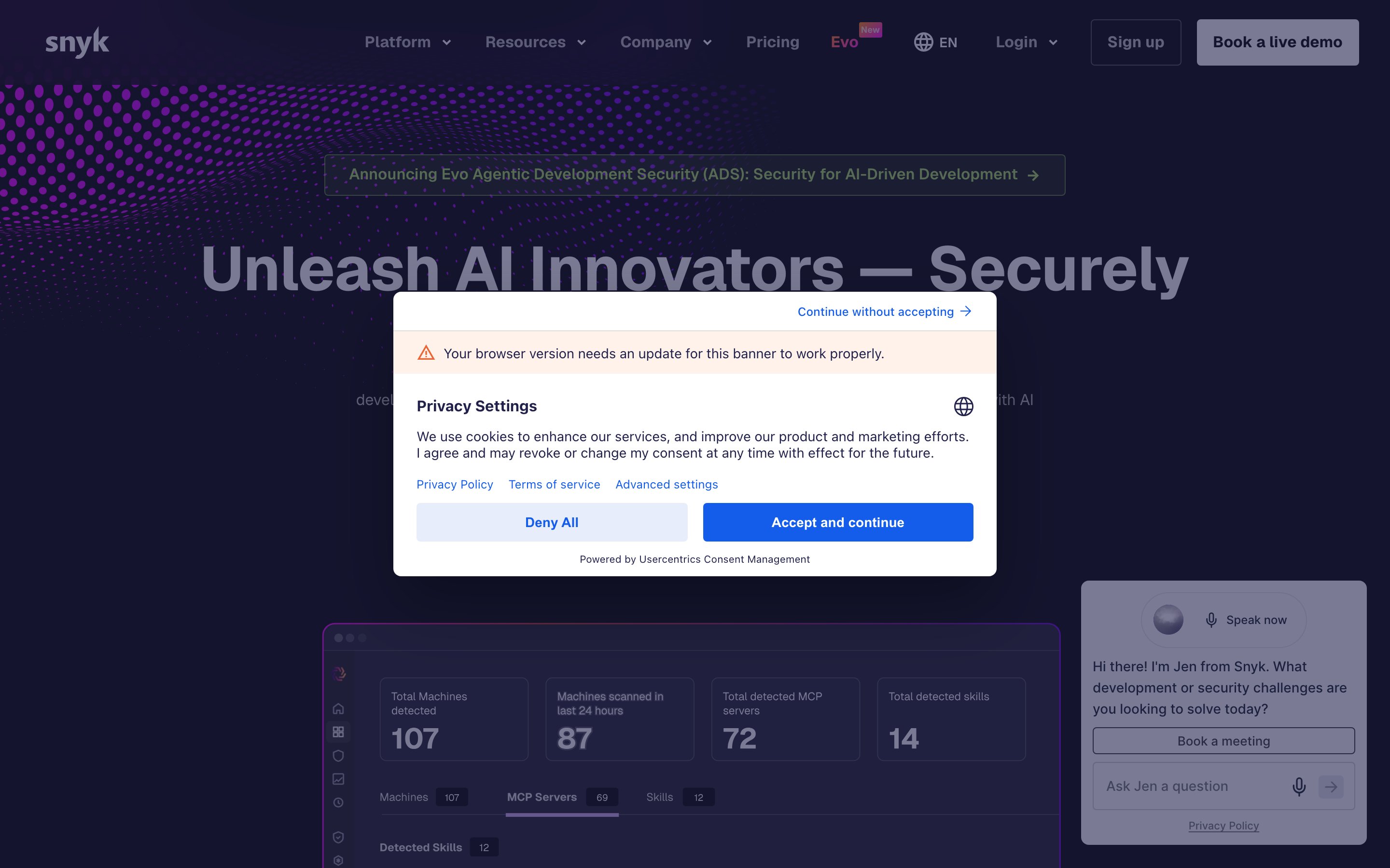Snyk website screenshot
