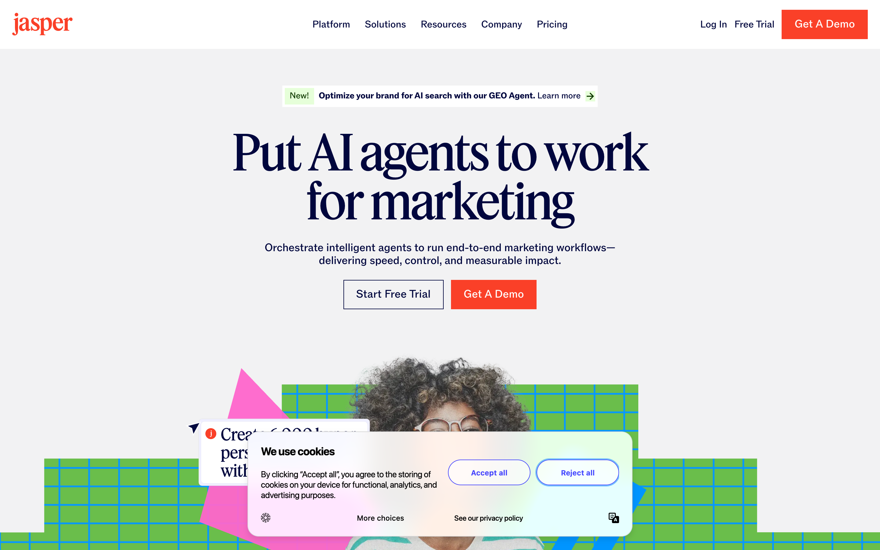 Jasper website screenshot