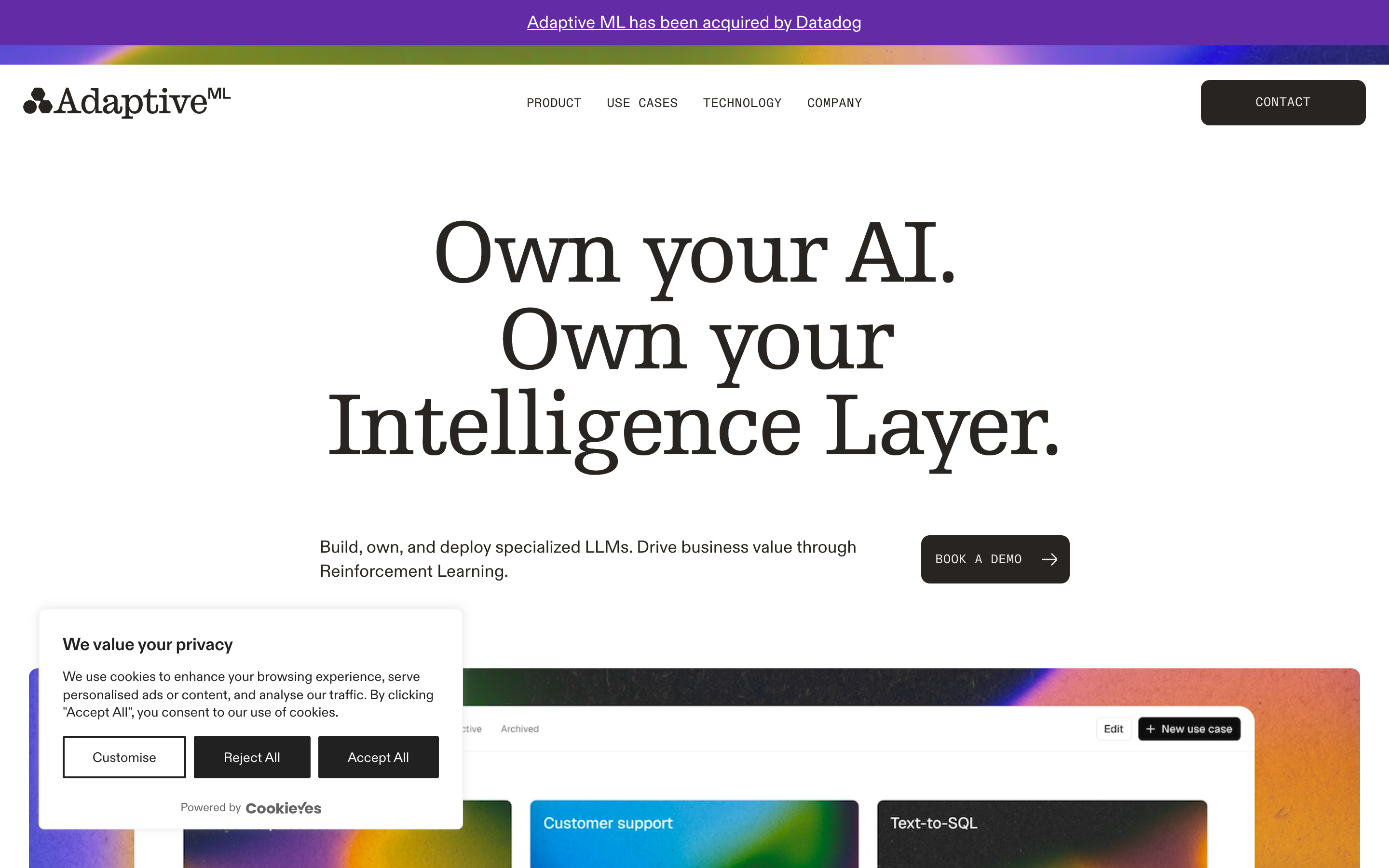 Adaptive ML website screenshot