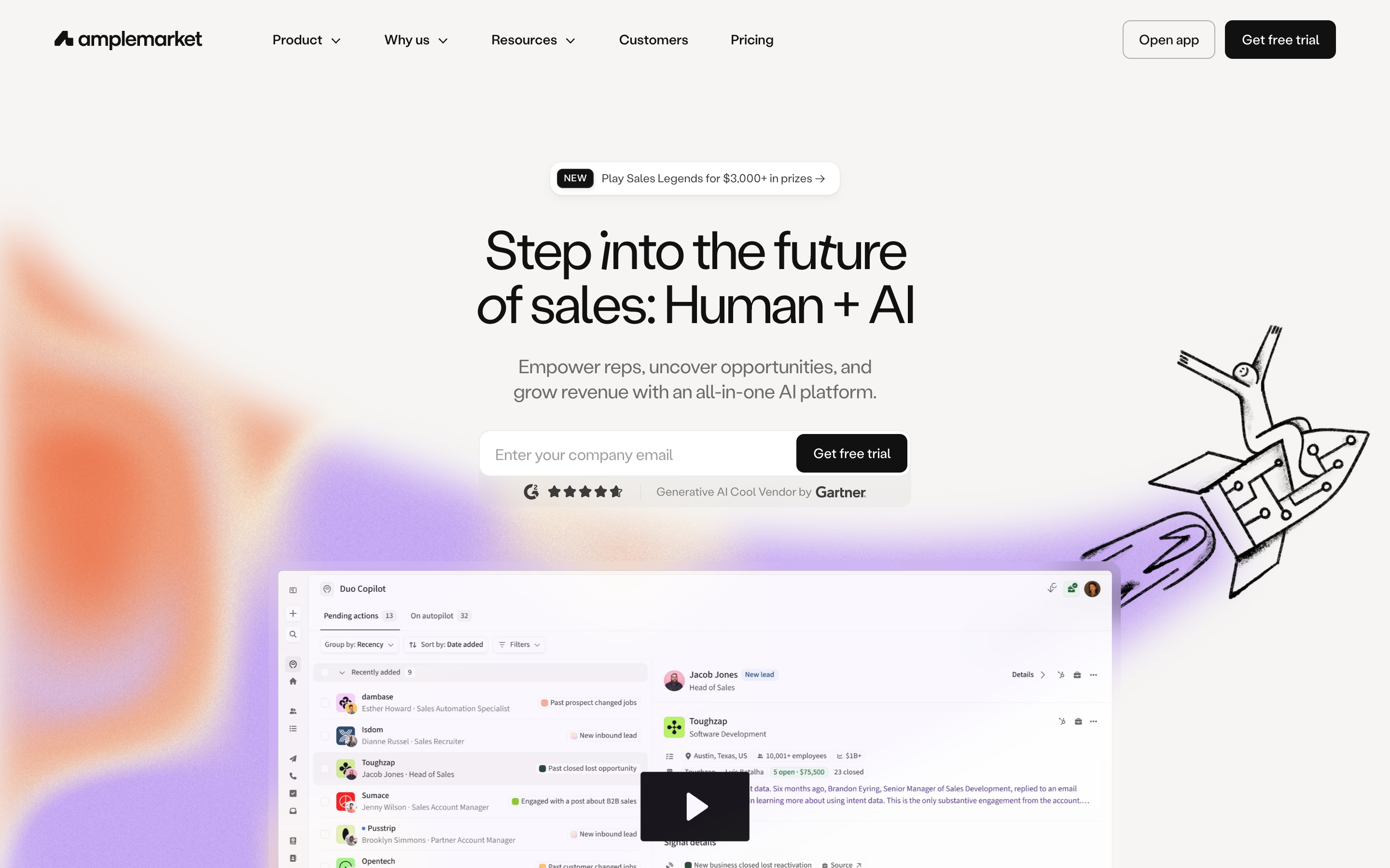 Amplemarket website screenshot