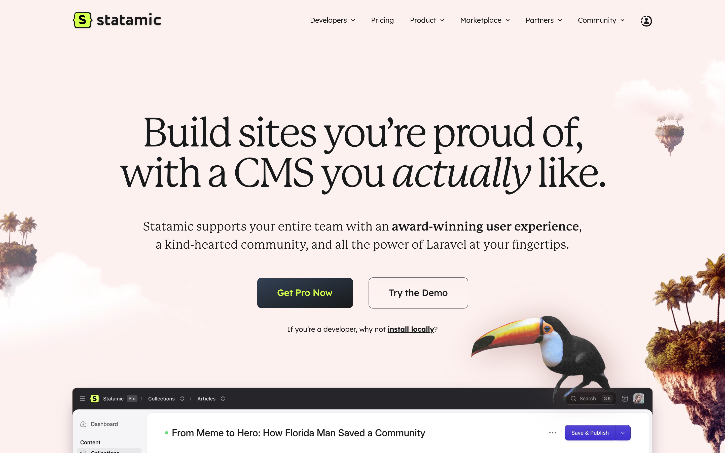 Statamic website screenshot