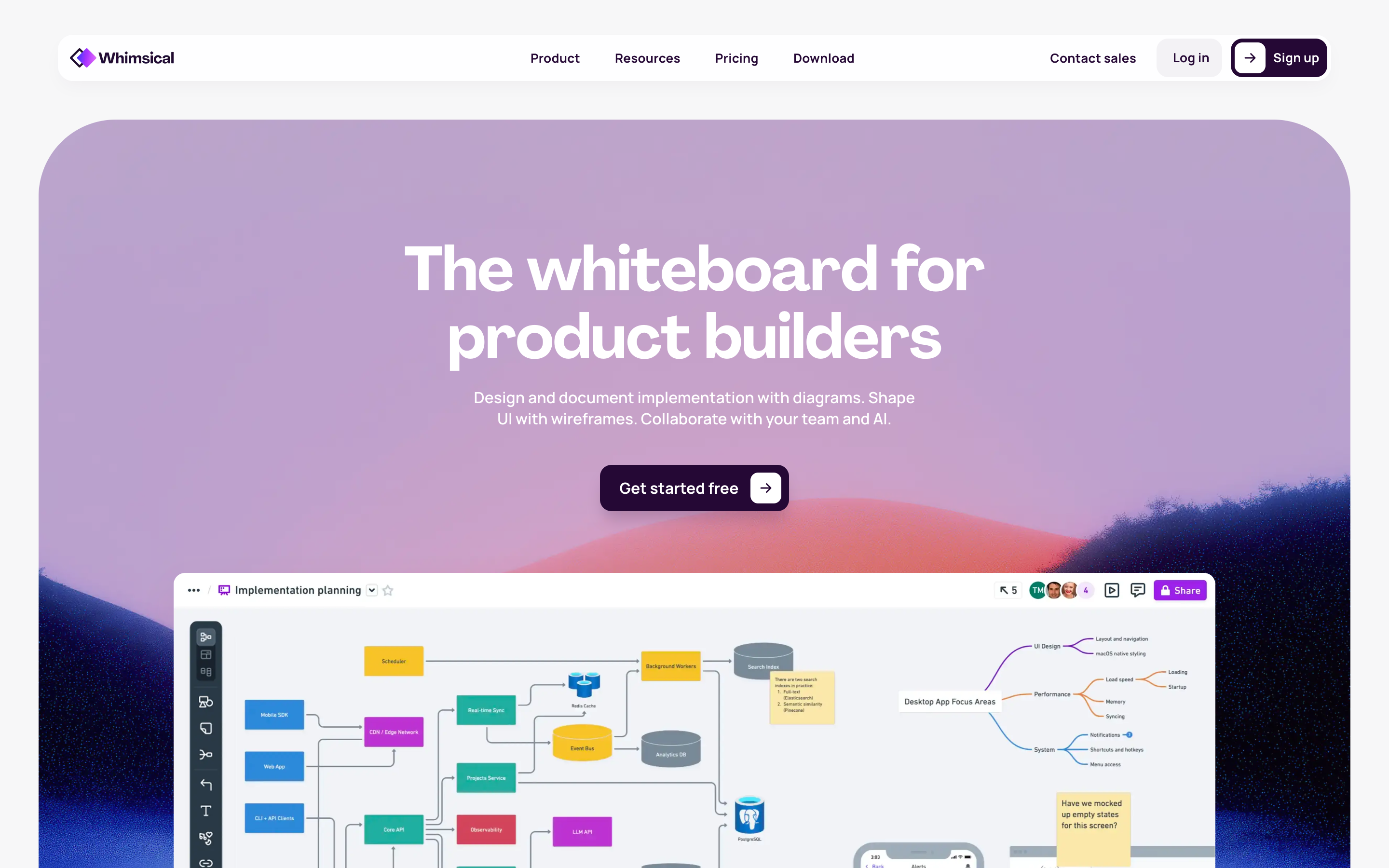 Whimsical website screenshot