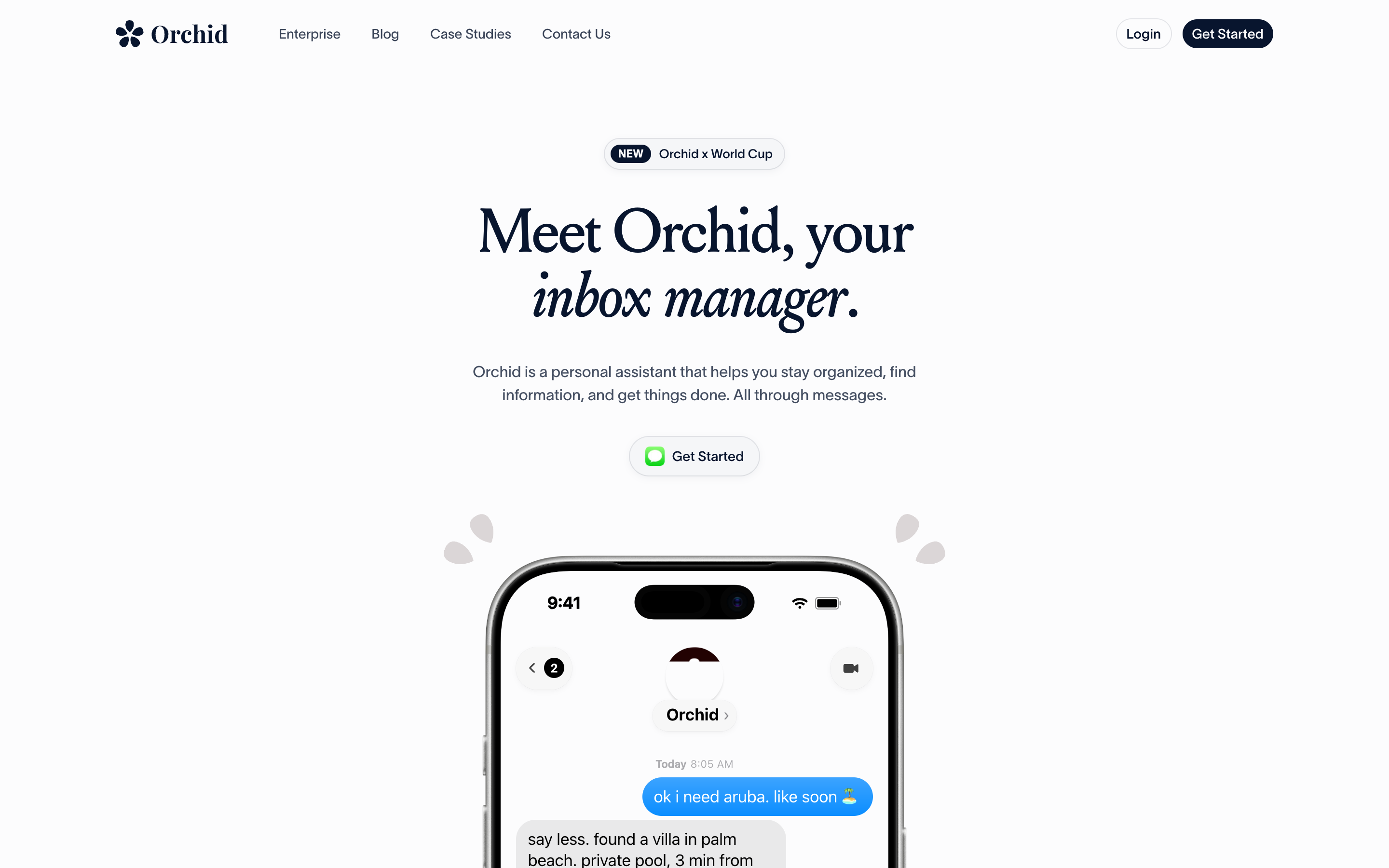 Orchid website screenshot