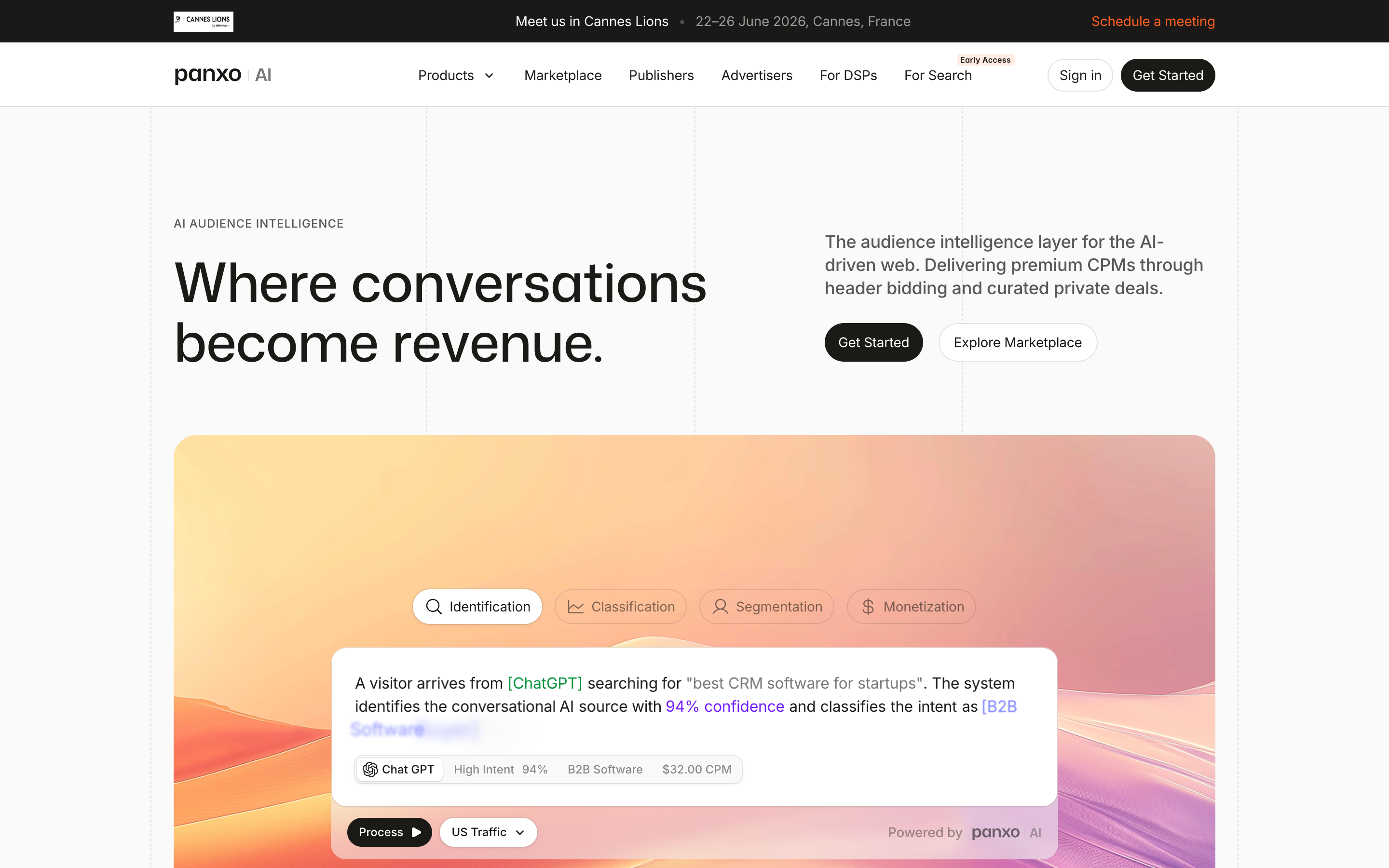 Panxo website screenshot