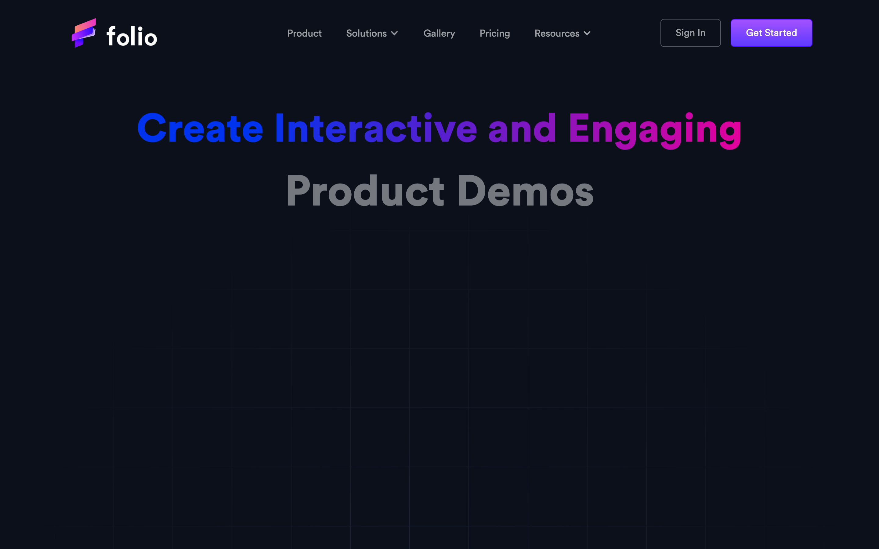 Folio website screenshot