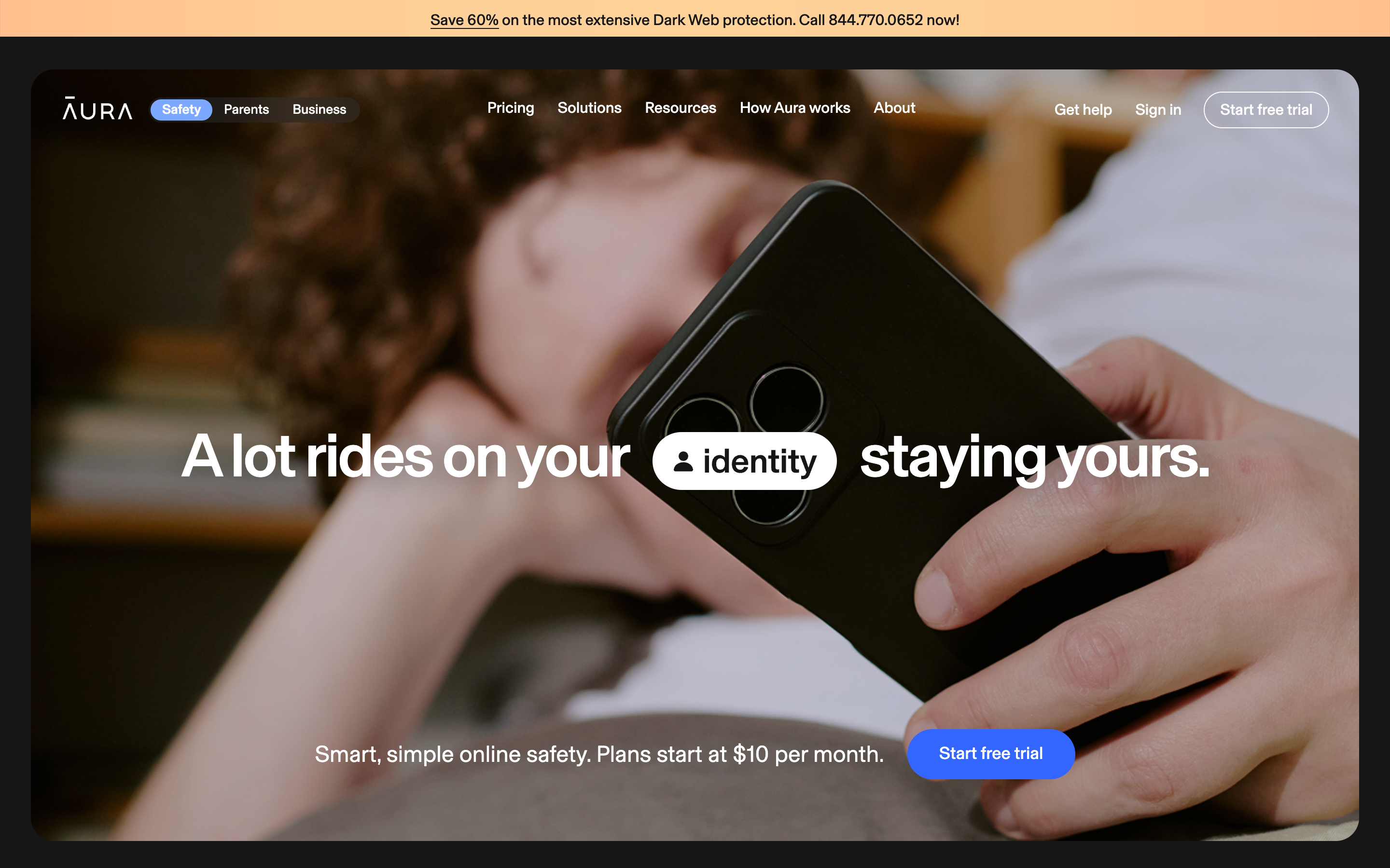 Aura website screenshot