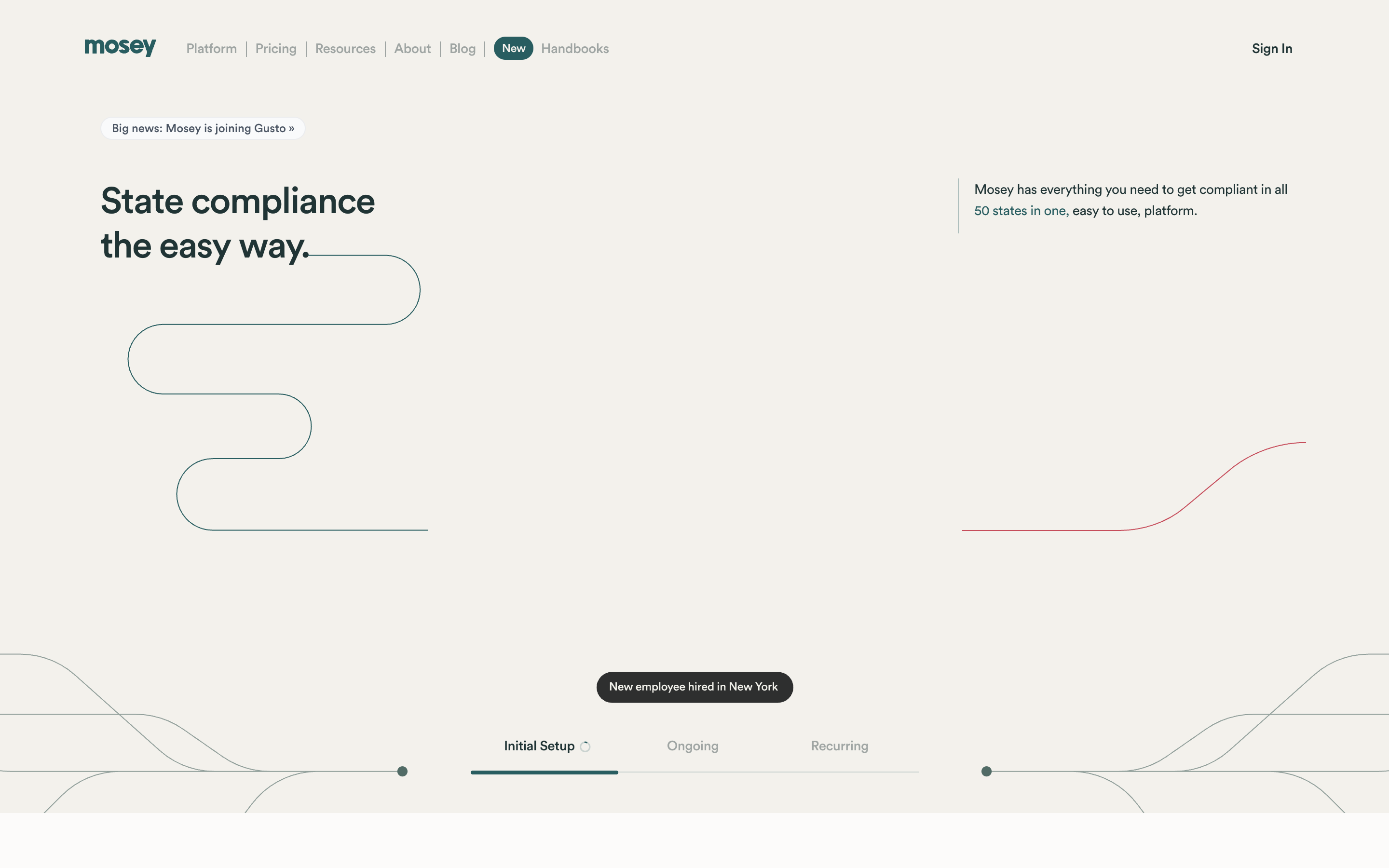 Mosey website screenshot