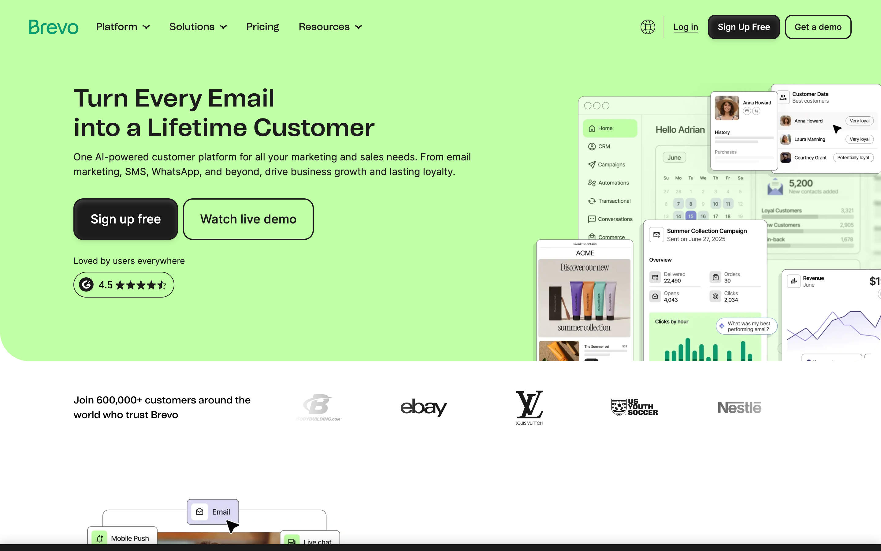 Brevo website screenshot