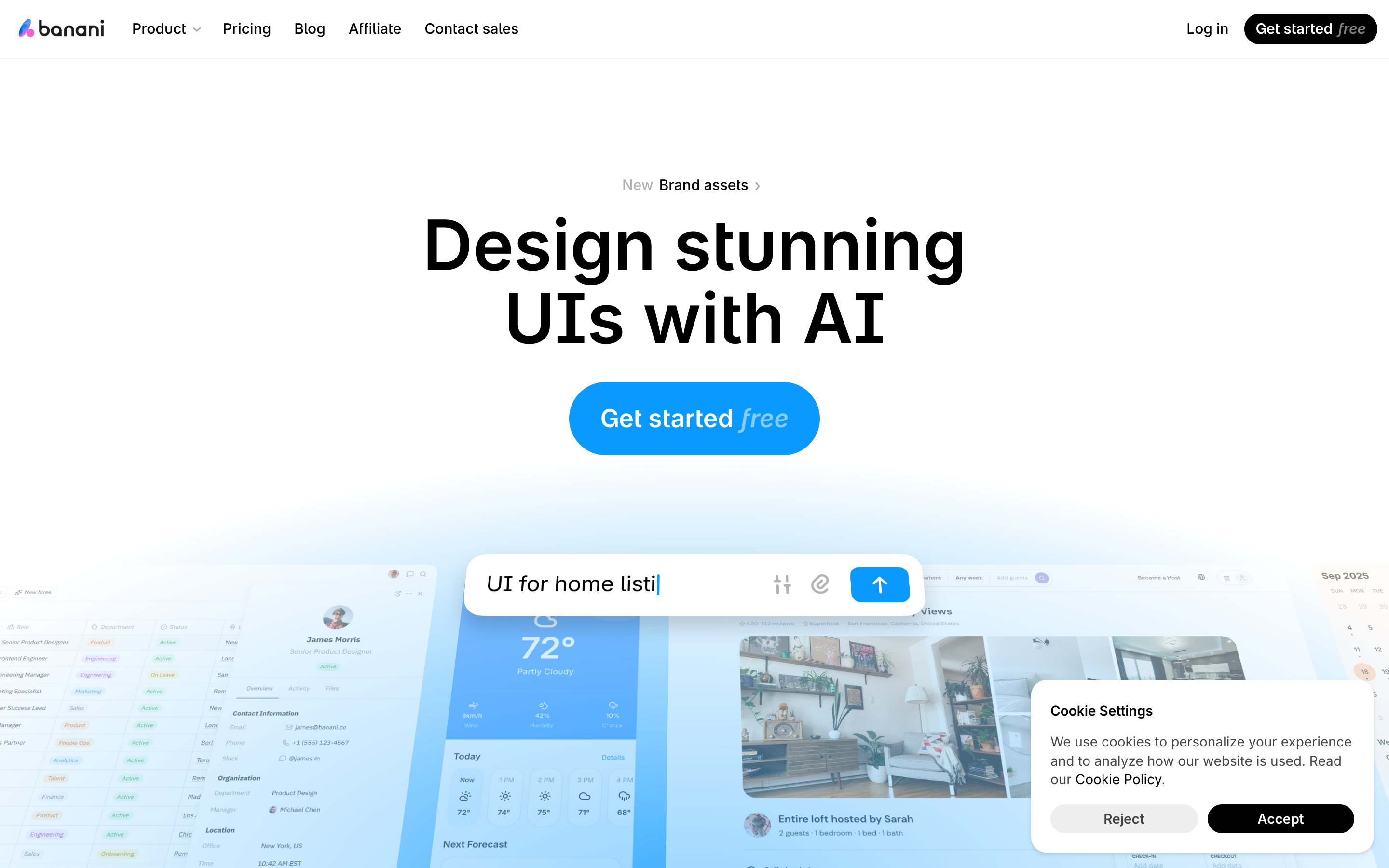 Banani website screenshot