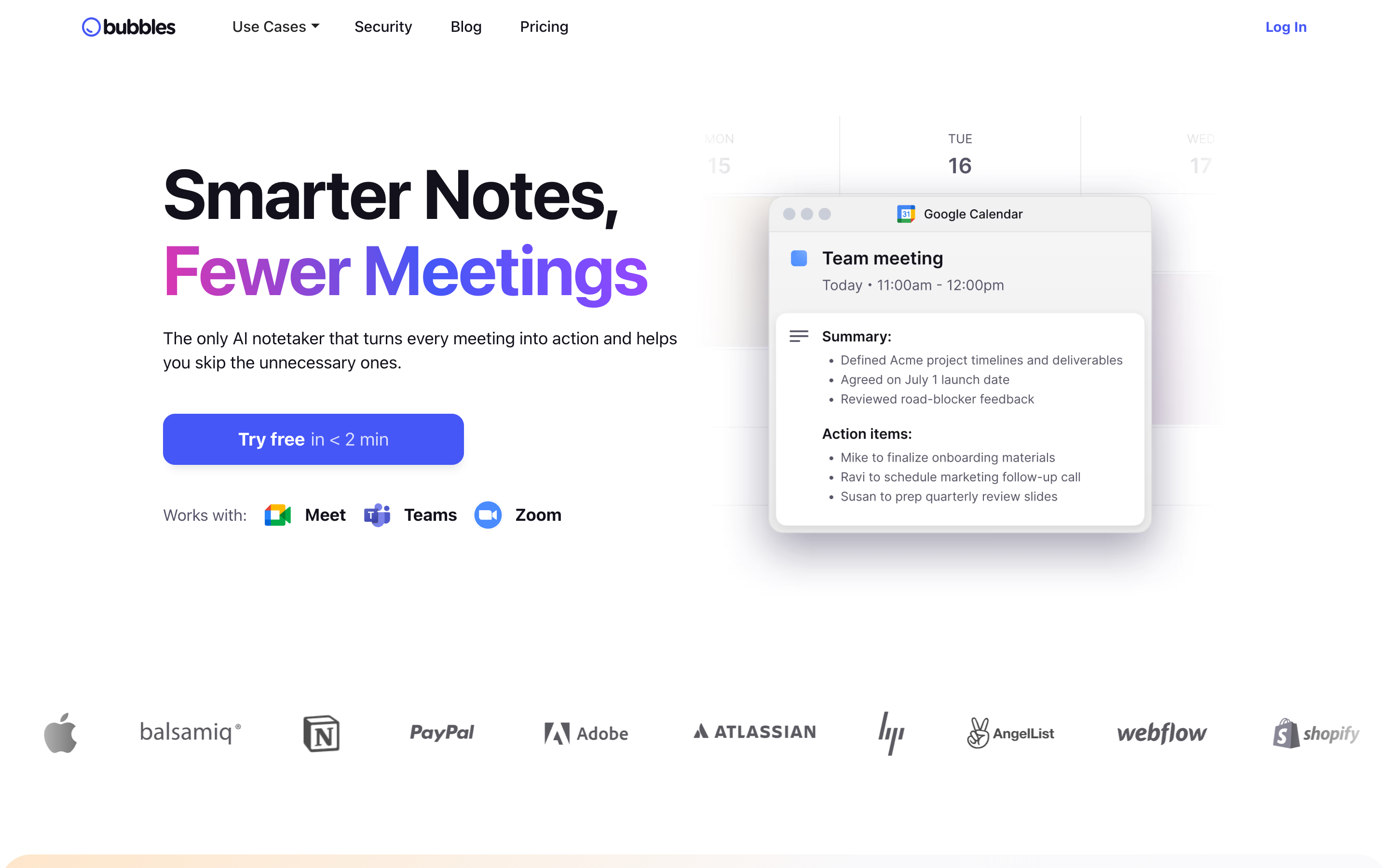 Usebubbles website screenshot