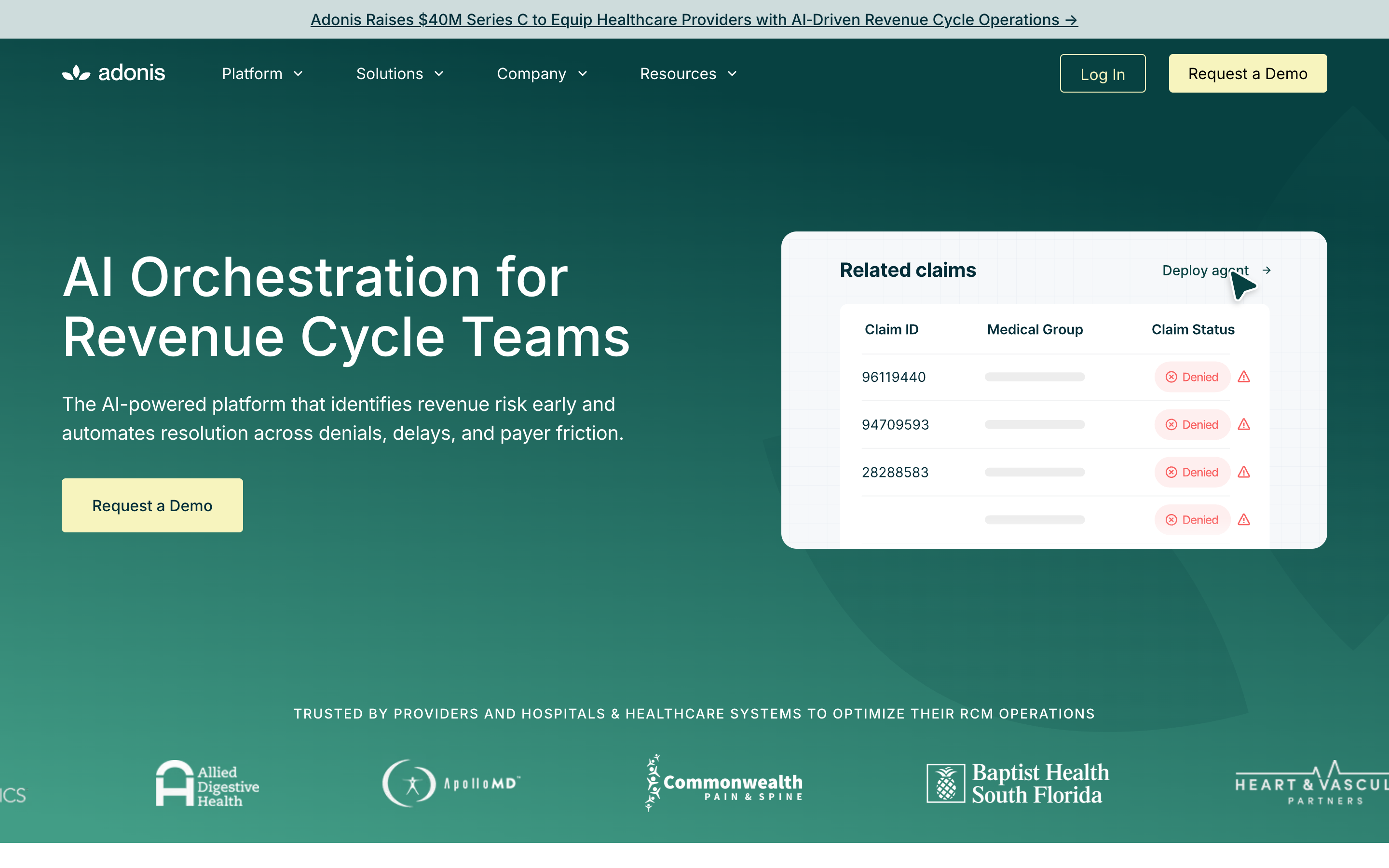 Adonis website screenshot