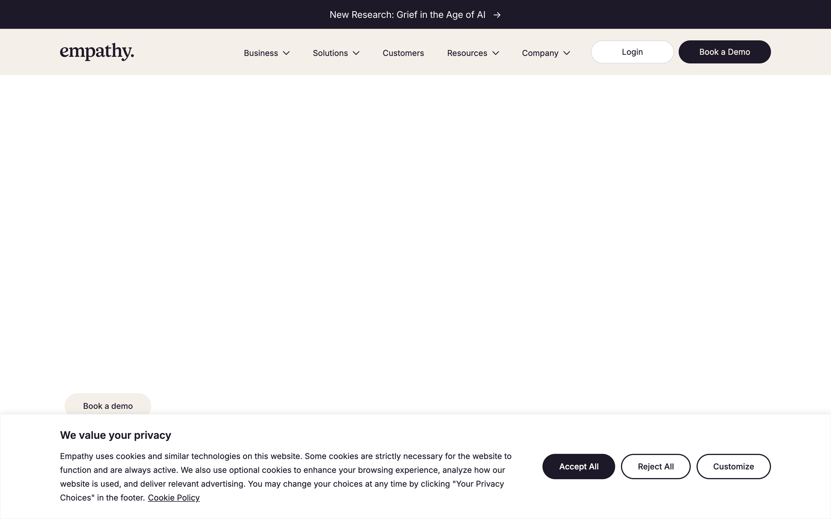 Empathy website screenshot