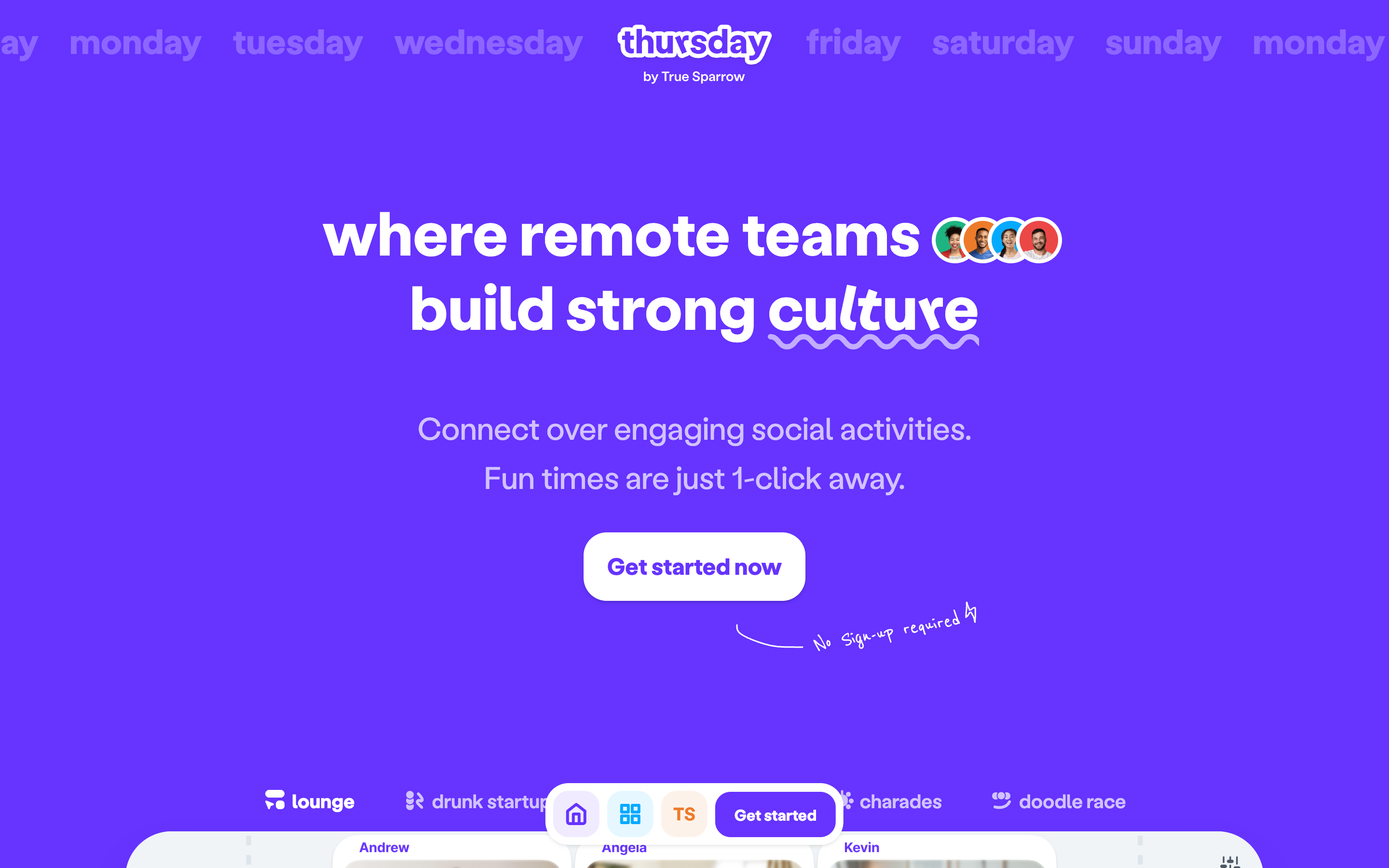 Thursday website screenshot