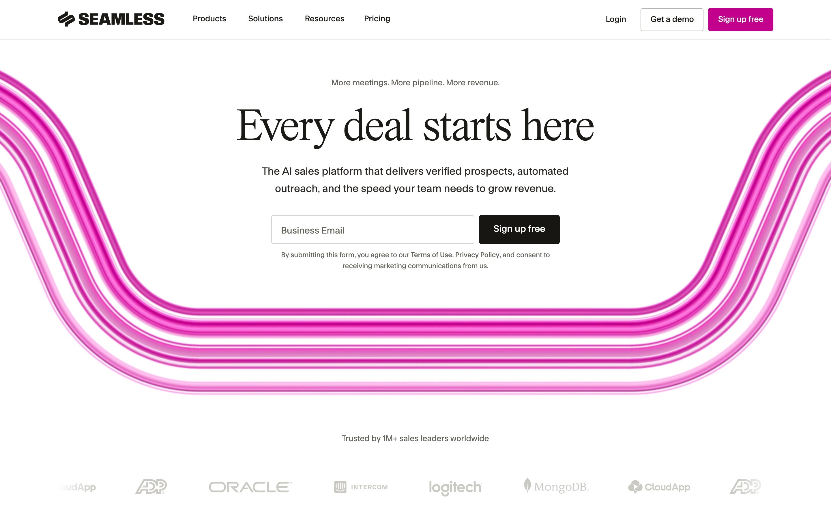 Seamless AI website screenshot