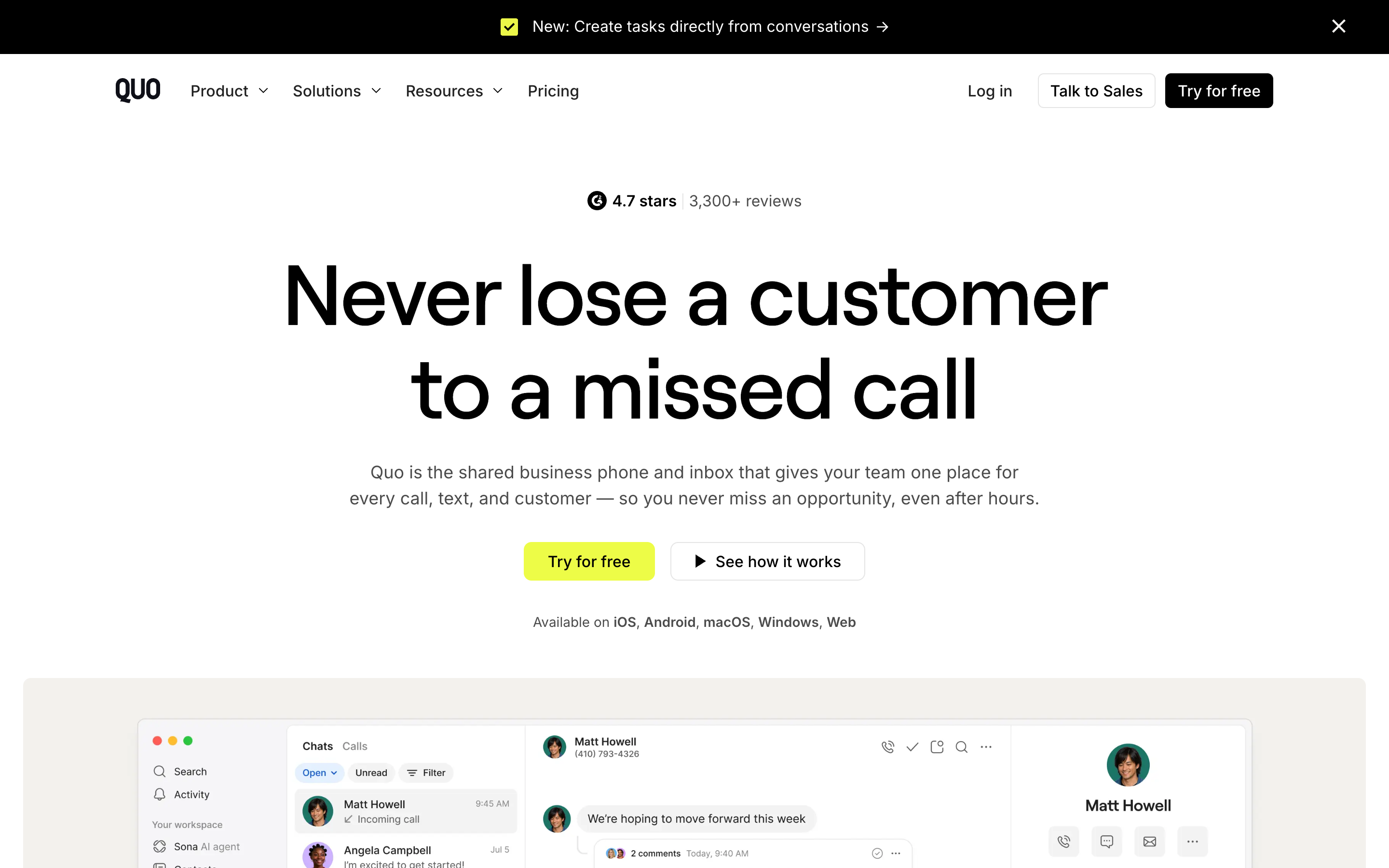 Openphone website screenshot